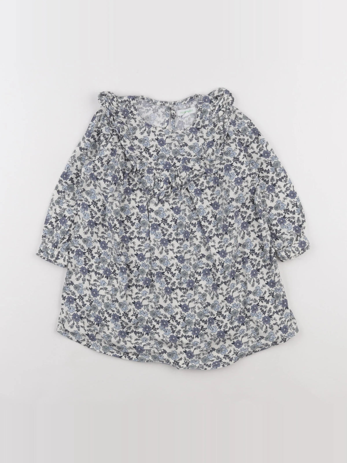 Vertbaudet - robe bleu, blanc - 2 ans