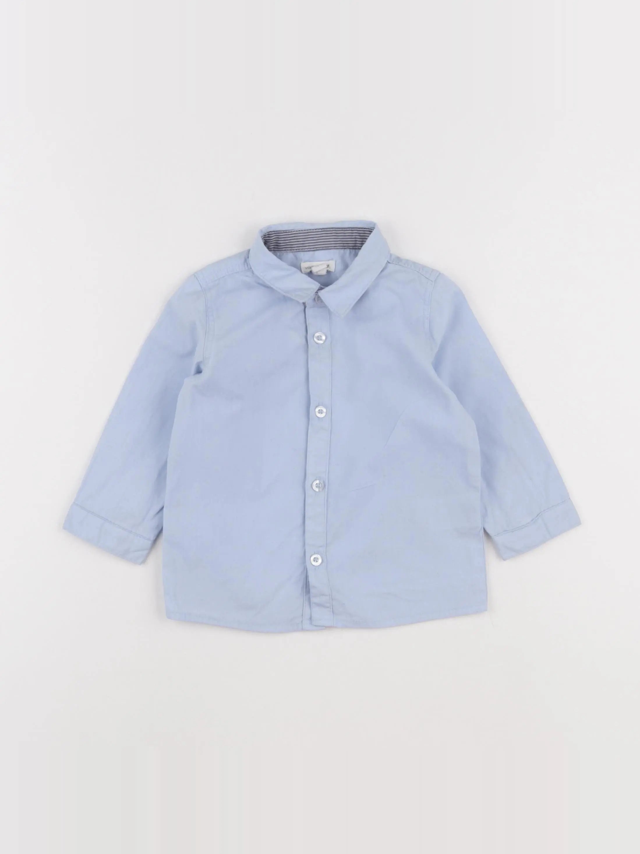 Vertbaudet - chemise bleu - 12 mois