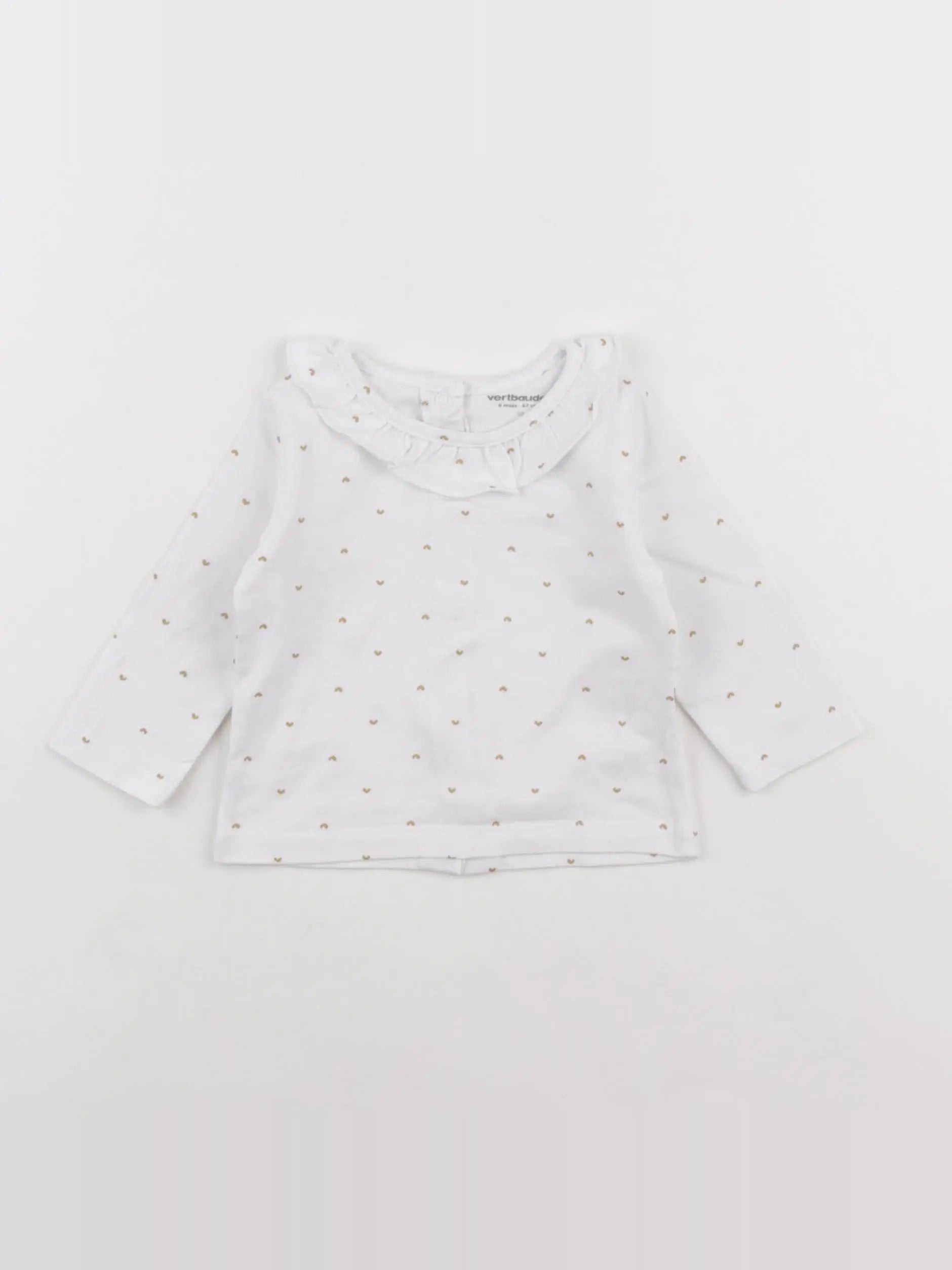 Vertbaudet - tee-shirt blanc - 6 mois