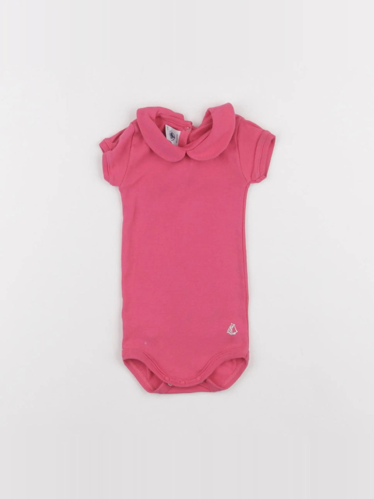 Petit Bateau - body à col rose - 6 mois