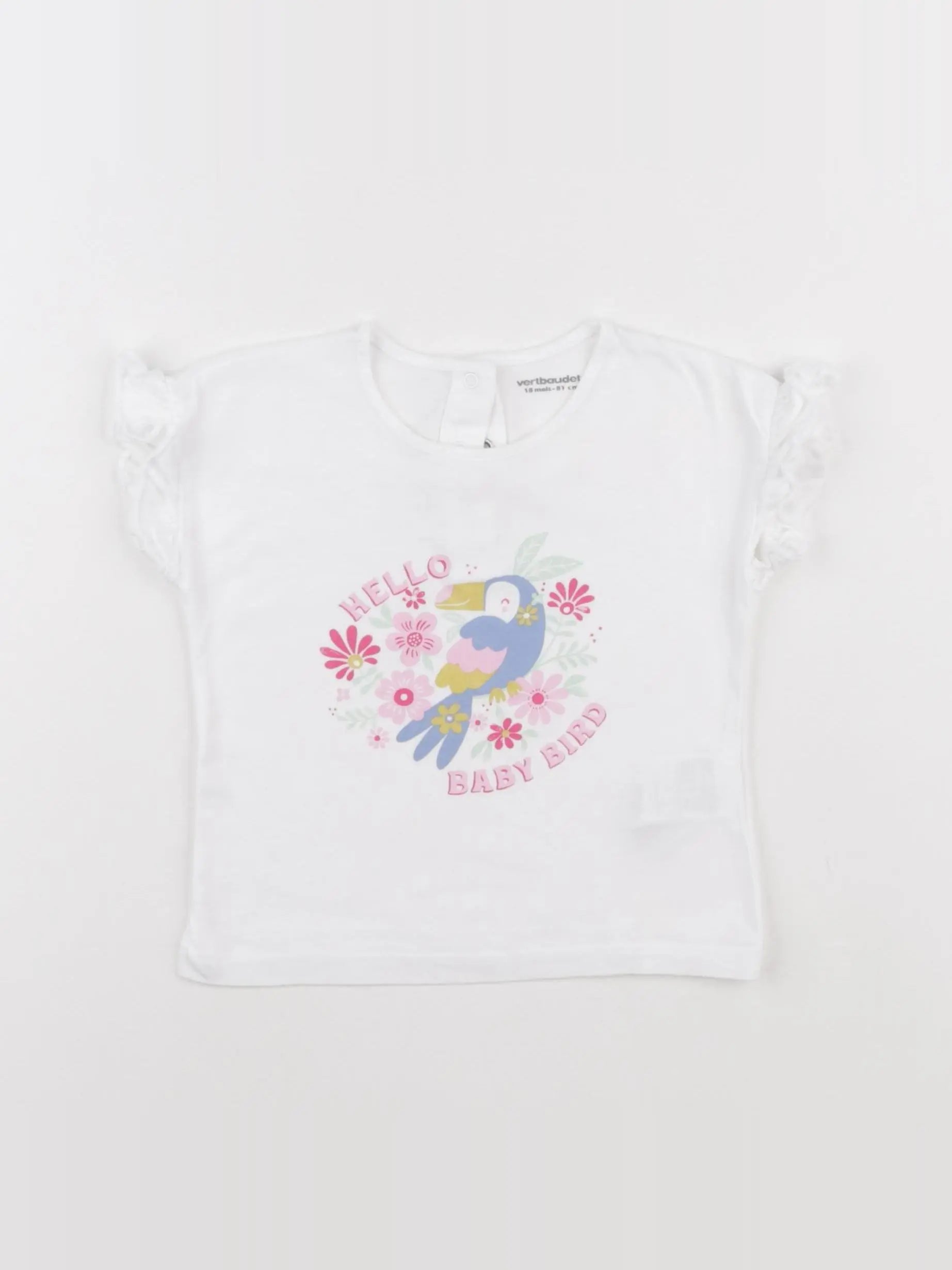 Vertbaudet - tee-shirt blanc - 18 mois