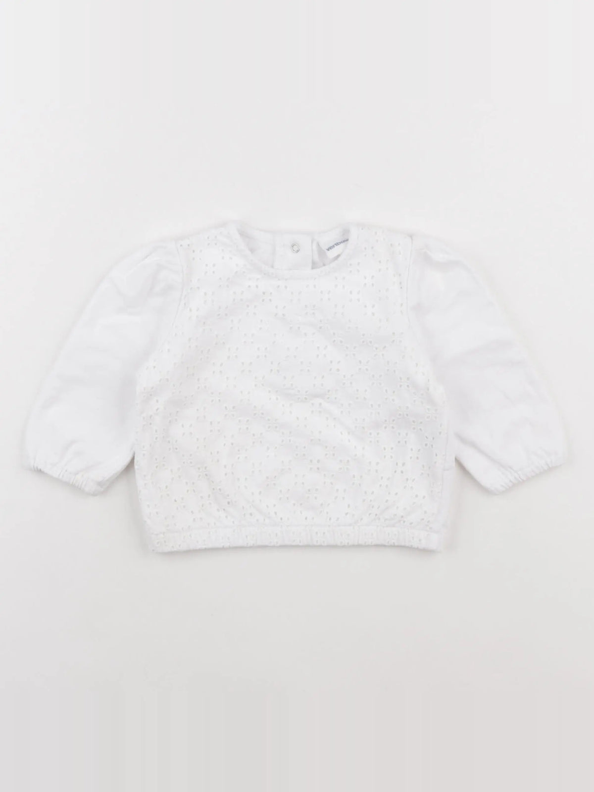 Vertbaudet - sweat blanc - 9 mois