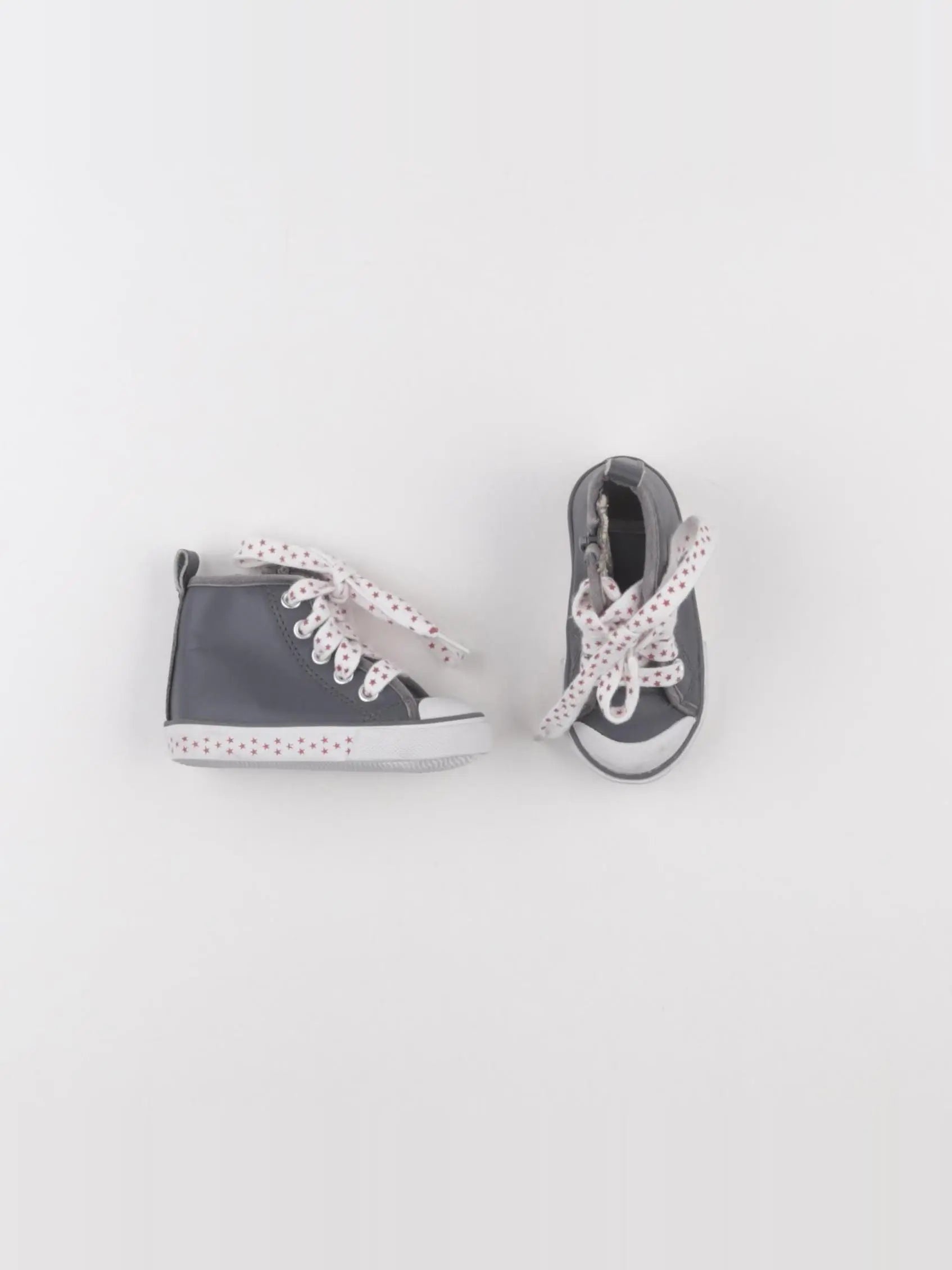 Vertbaudet - tennis à scratch/ lacets gris - pointure 20