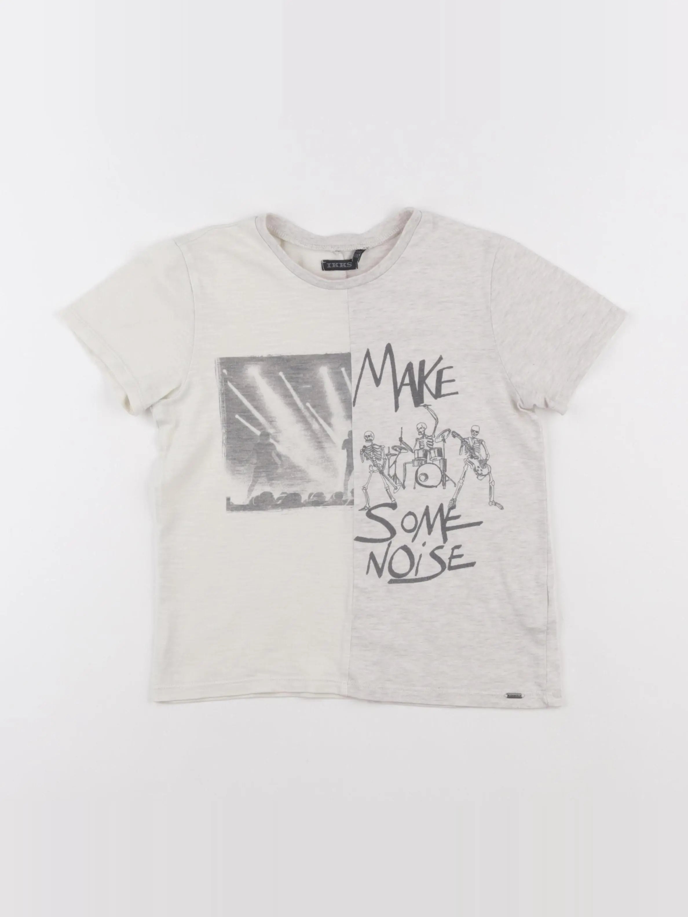 IKKS - tee-shirt blanc, gris - 6 ans