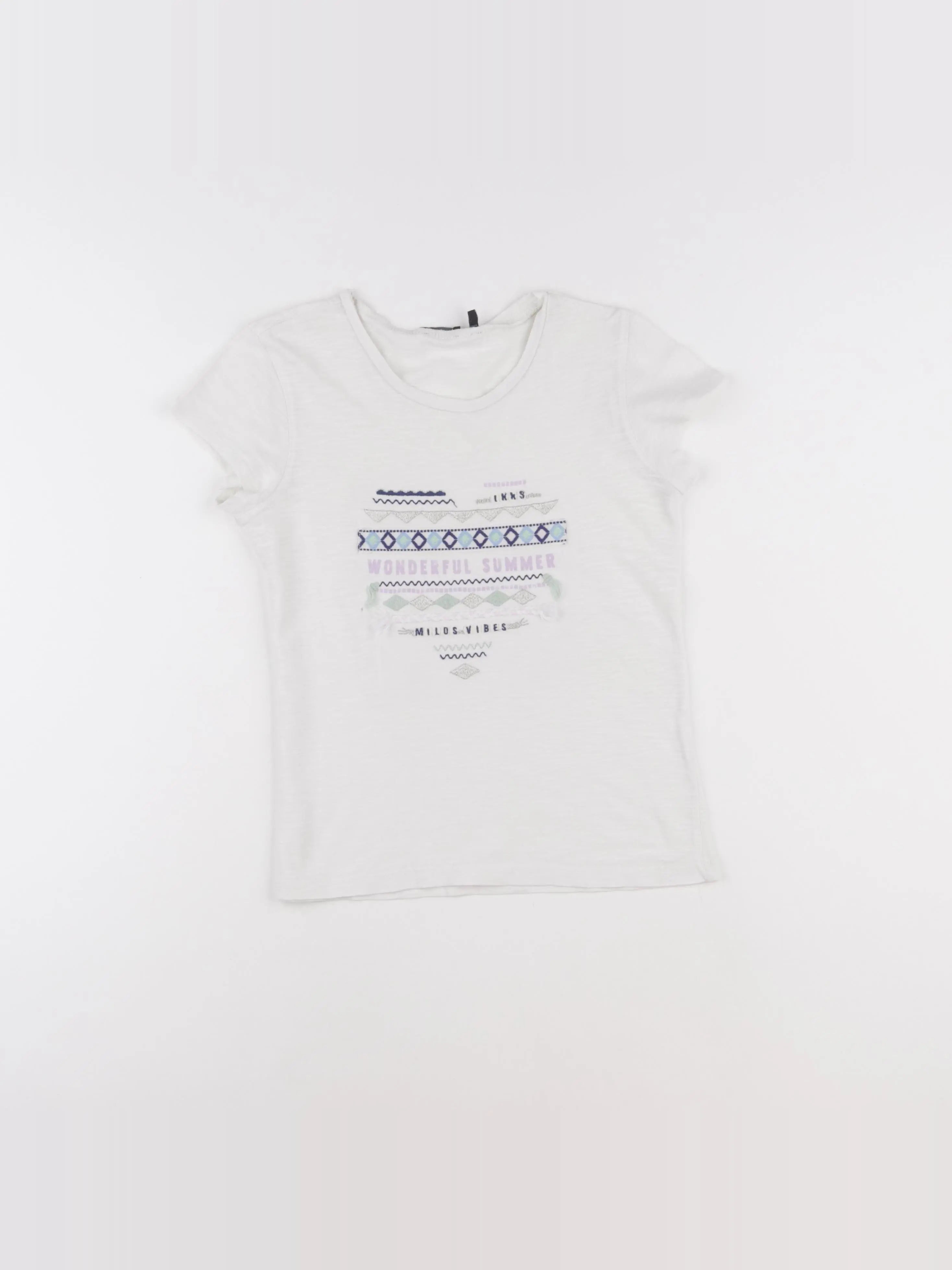 IKKS - tee-shirt blanc - 8 ans