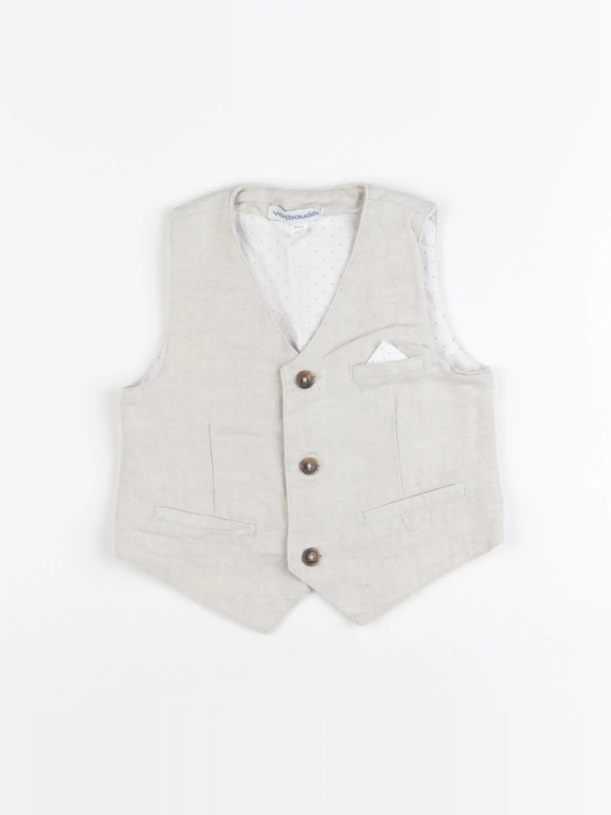 Vertbaudet - gilet beige - 9 mois