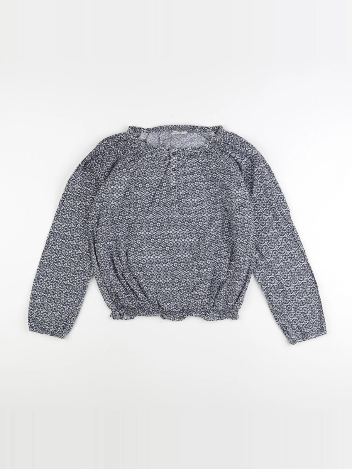 Monoprix - blouse bleu, blanc - 12 ans