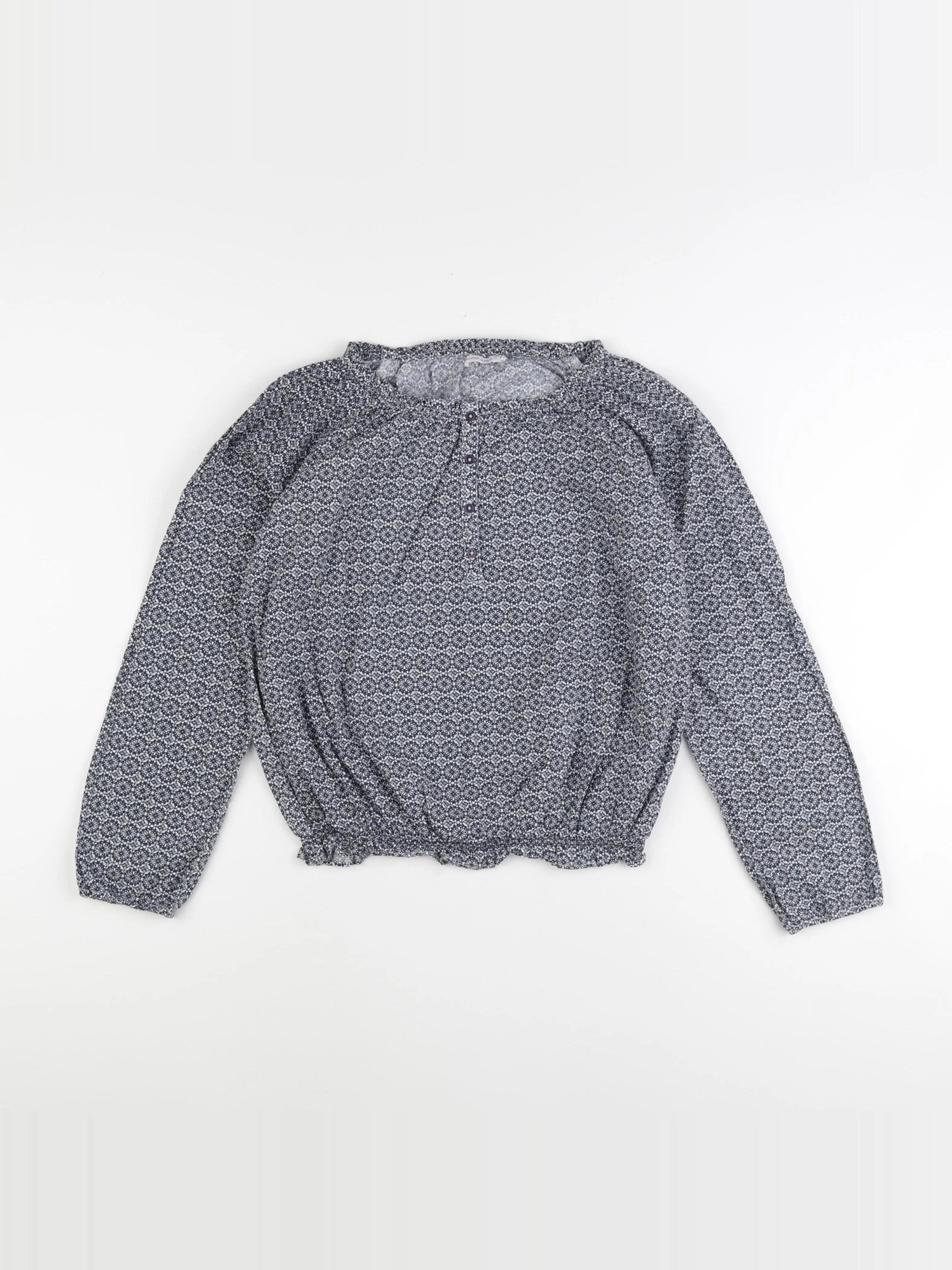 Monoprix - blouse bleu, blanc - 12 ans