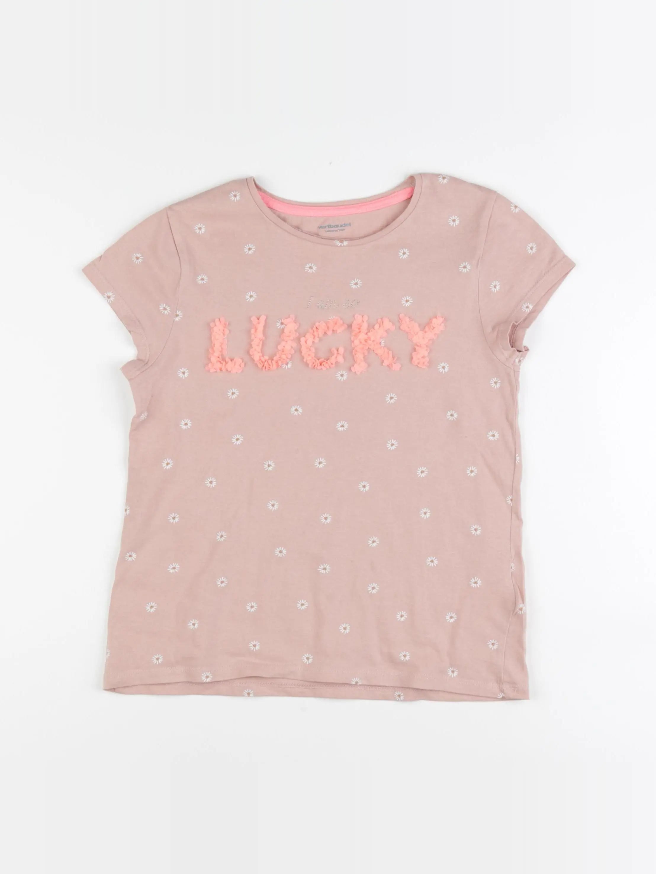 Vertbaudet - tee-shirt rose - 10 ans