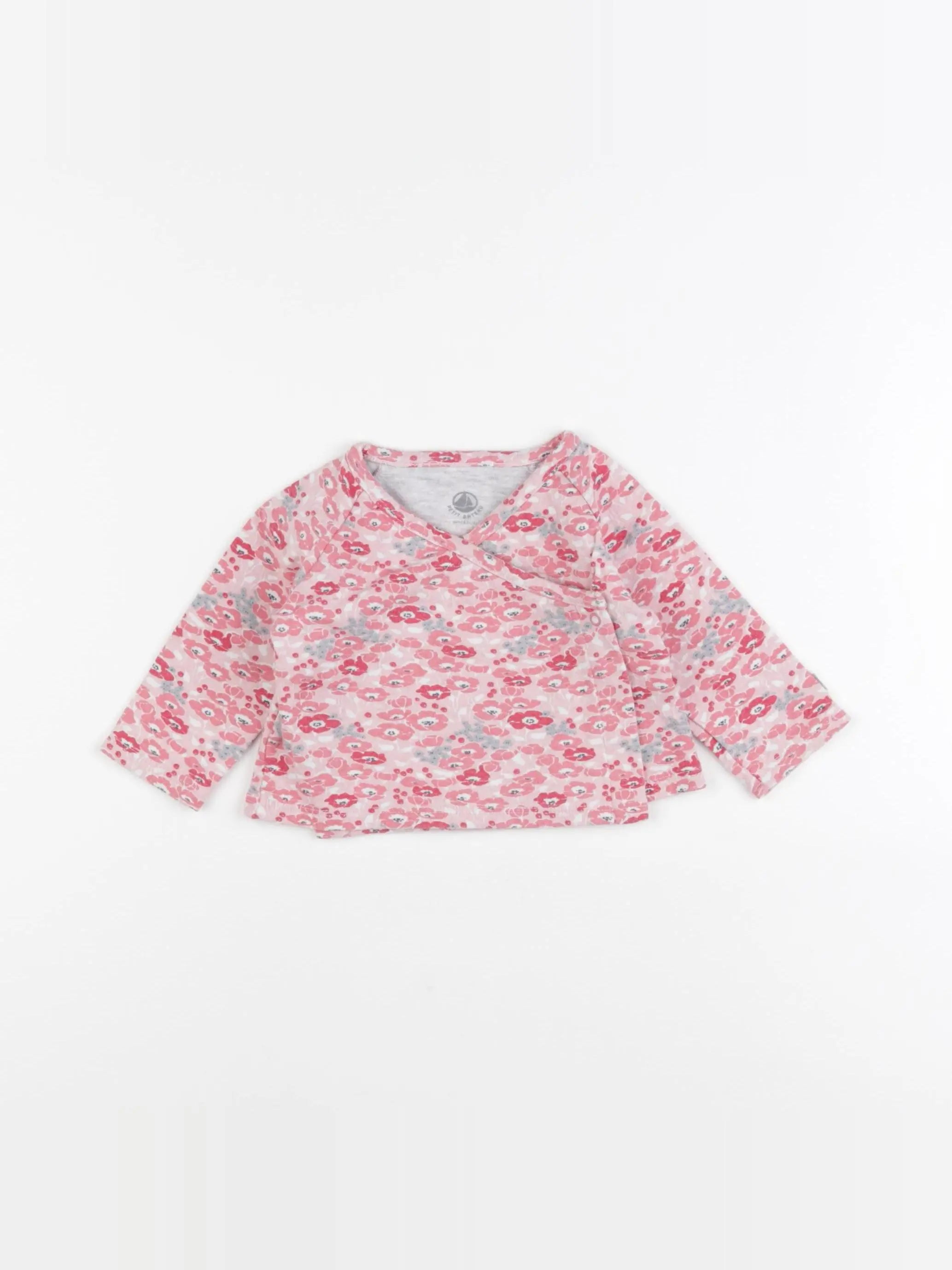 Petit Bateau - gilet rose - 6 mois