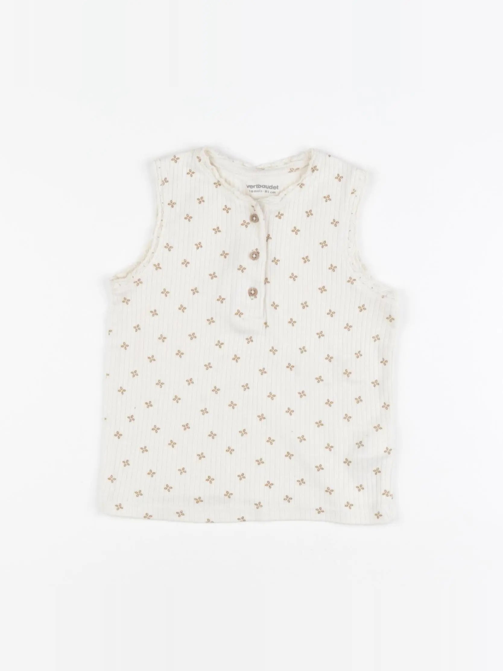 Vertbaudet - débardeur beige - 18 mois