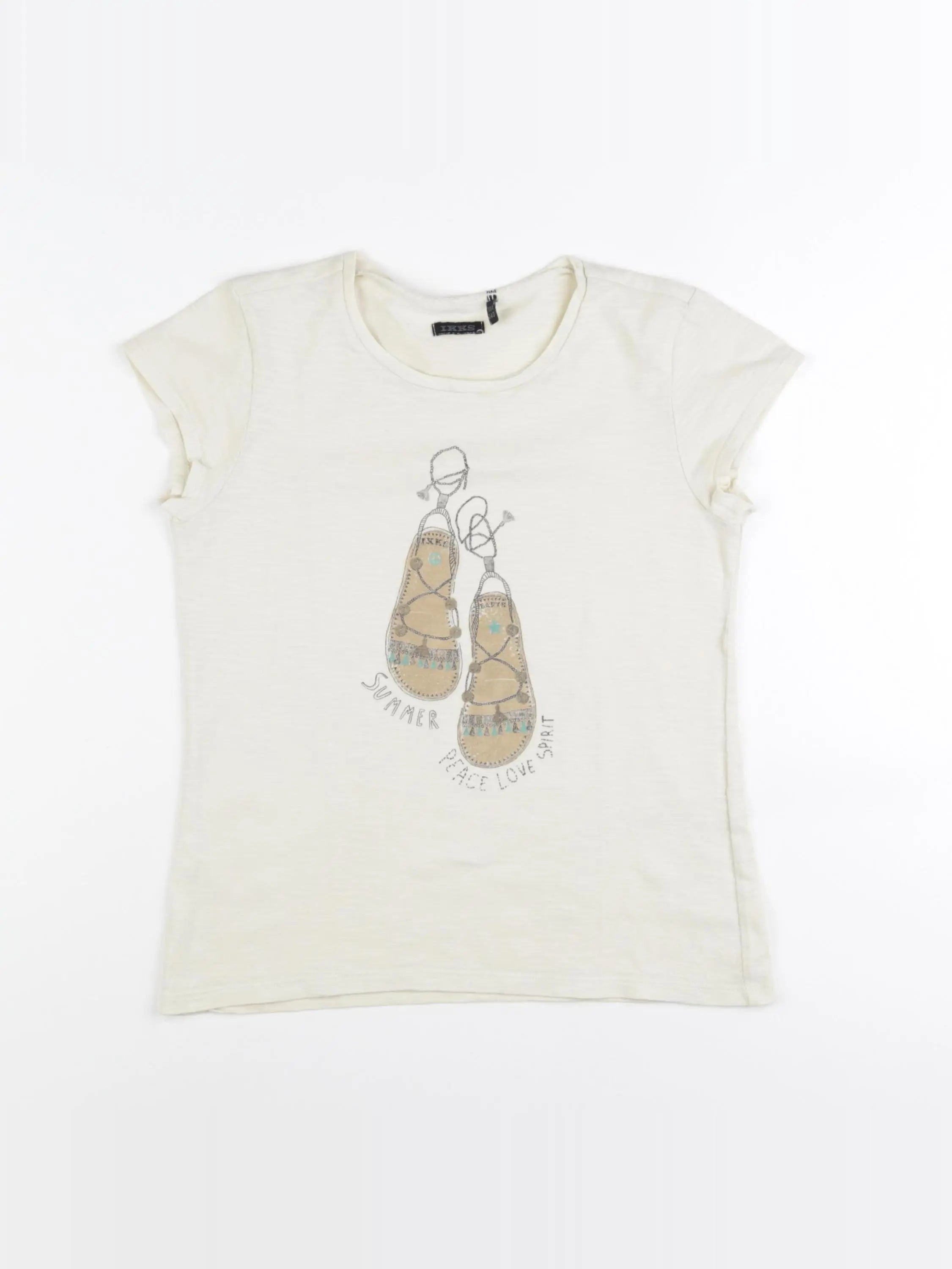 IKKS - tee-shirt beige - 10 ans