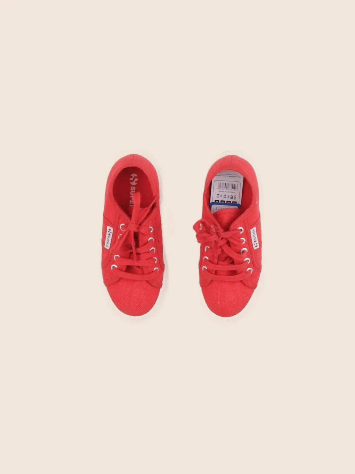 Superga - tennis à scratch/ lacets rouge - pointure 28