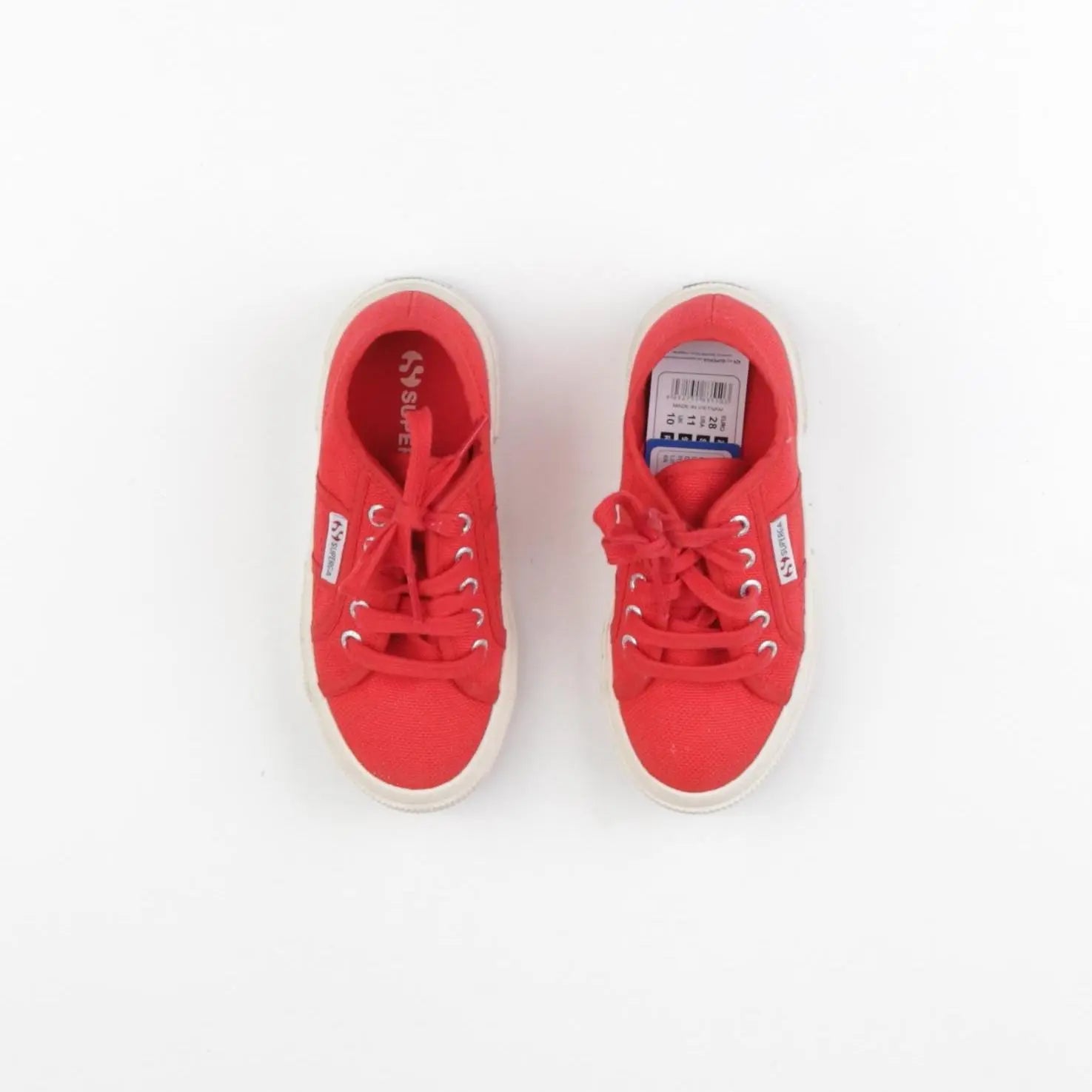 Superga - tennis à scratch/ lacets rouge - pointure 28