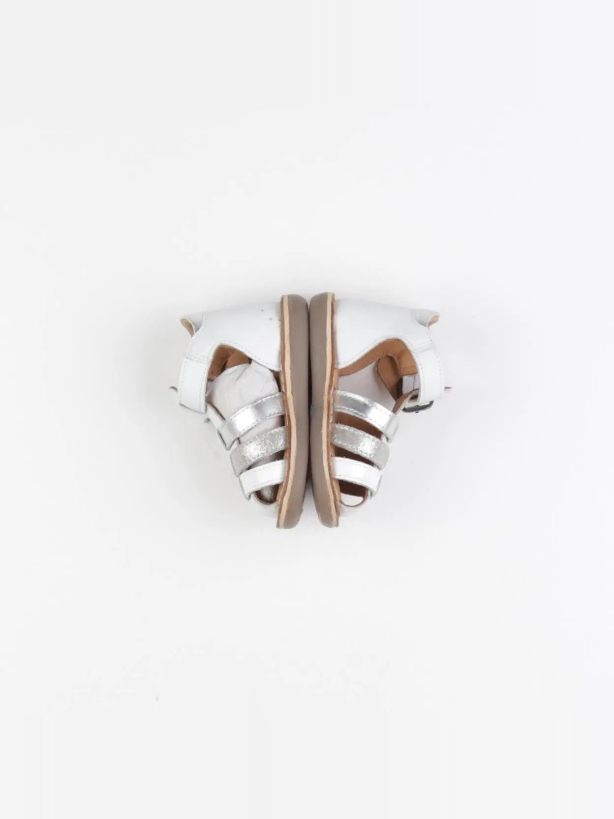 Vertbaudet - sandales blanc, argent - pointure 19