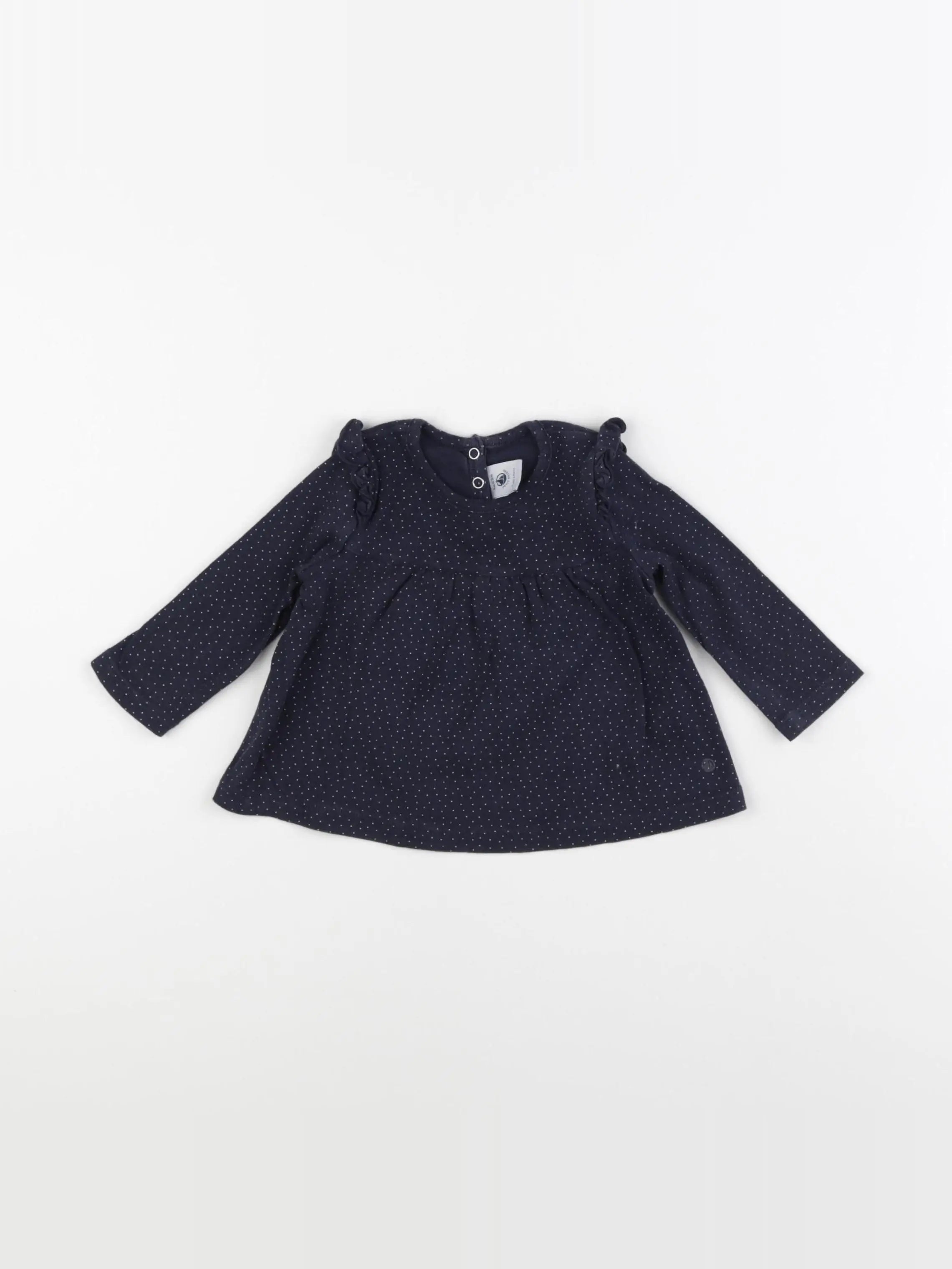 Petit Bateau - tee-shirt bleu - 6 mois