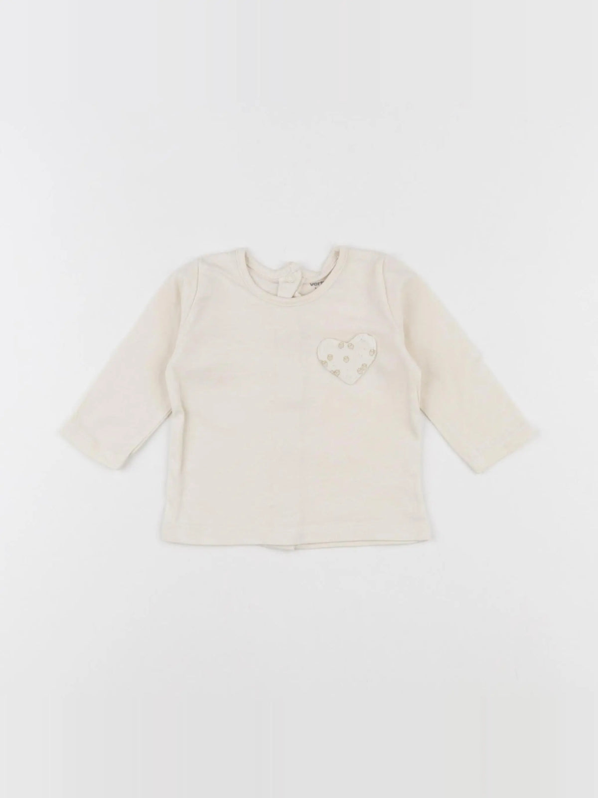 Vertbaudet - tee-shirt beige - 3 mois
