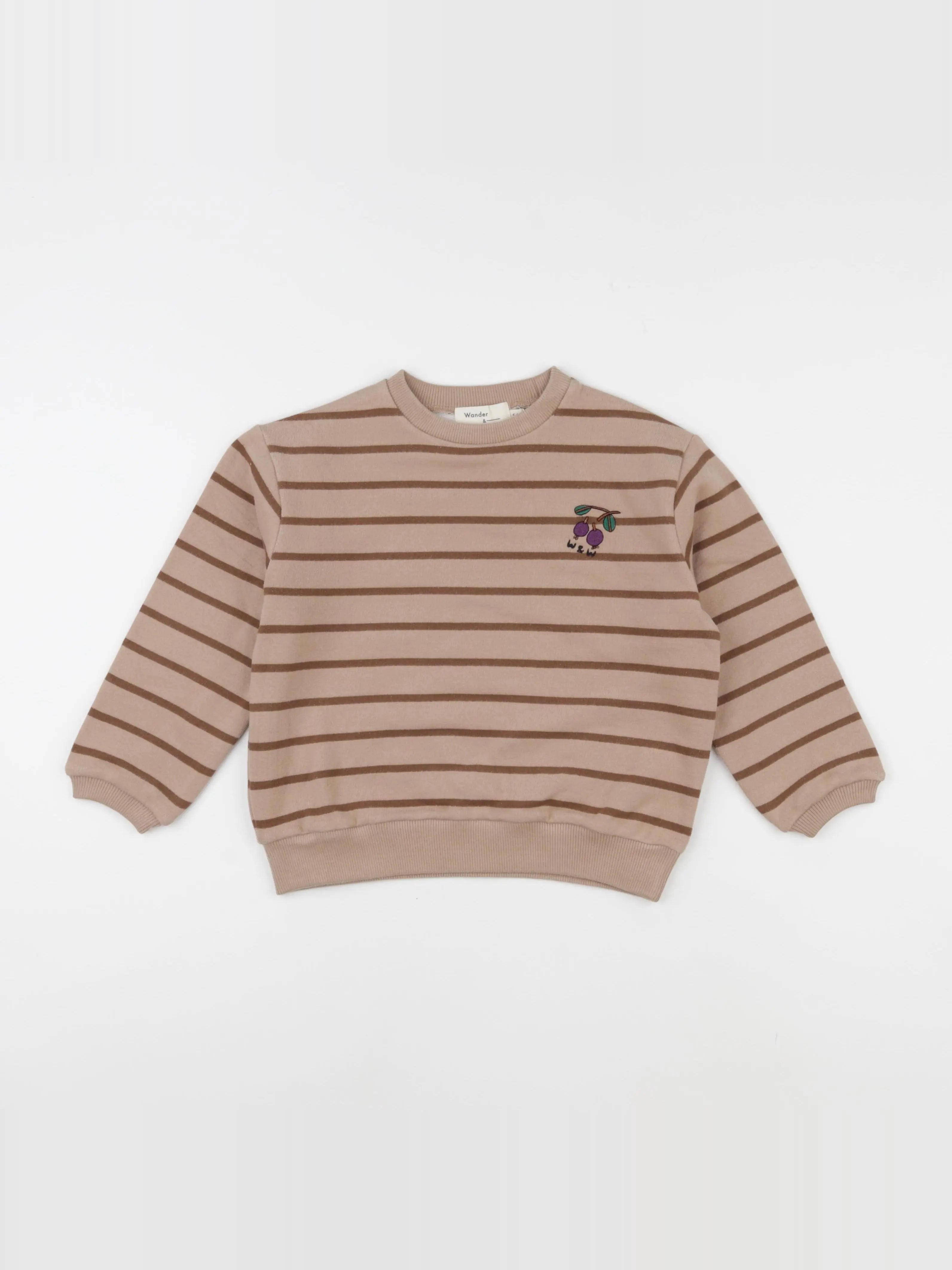 Sweat Cherry rayé marron