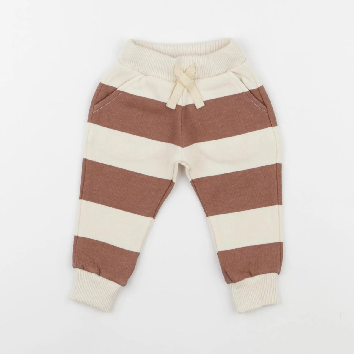 Jogging rayé beige