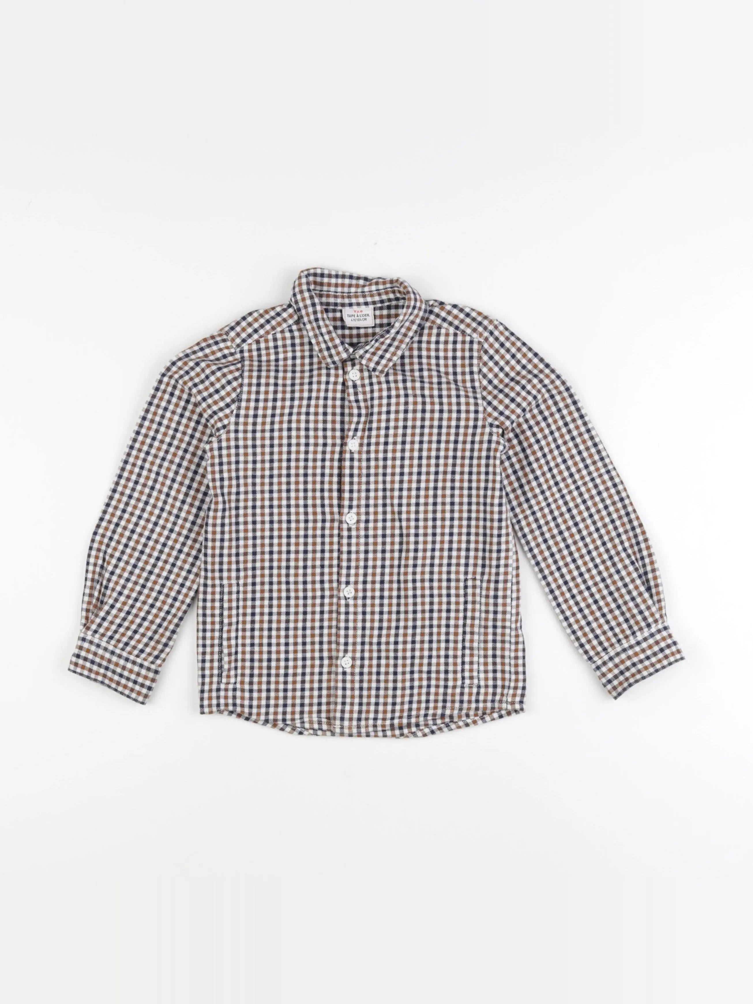 Tape à l'oeil - chemise bleu, marron - 4 ans