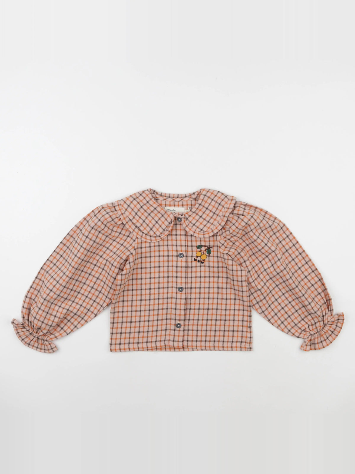 Blouse Peter Pan carreaux rose