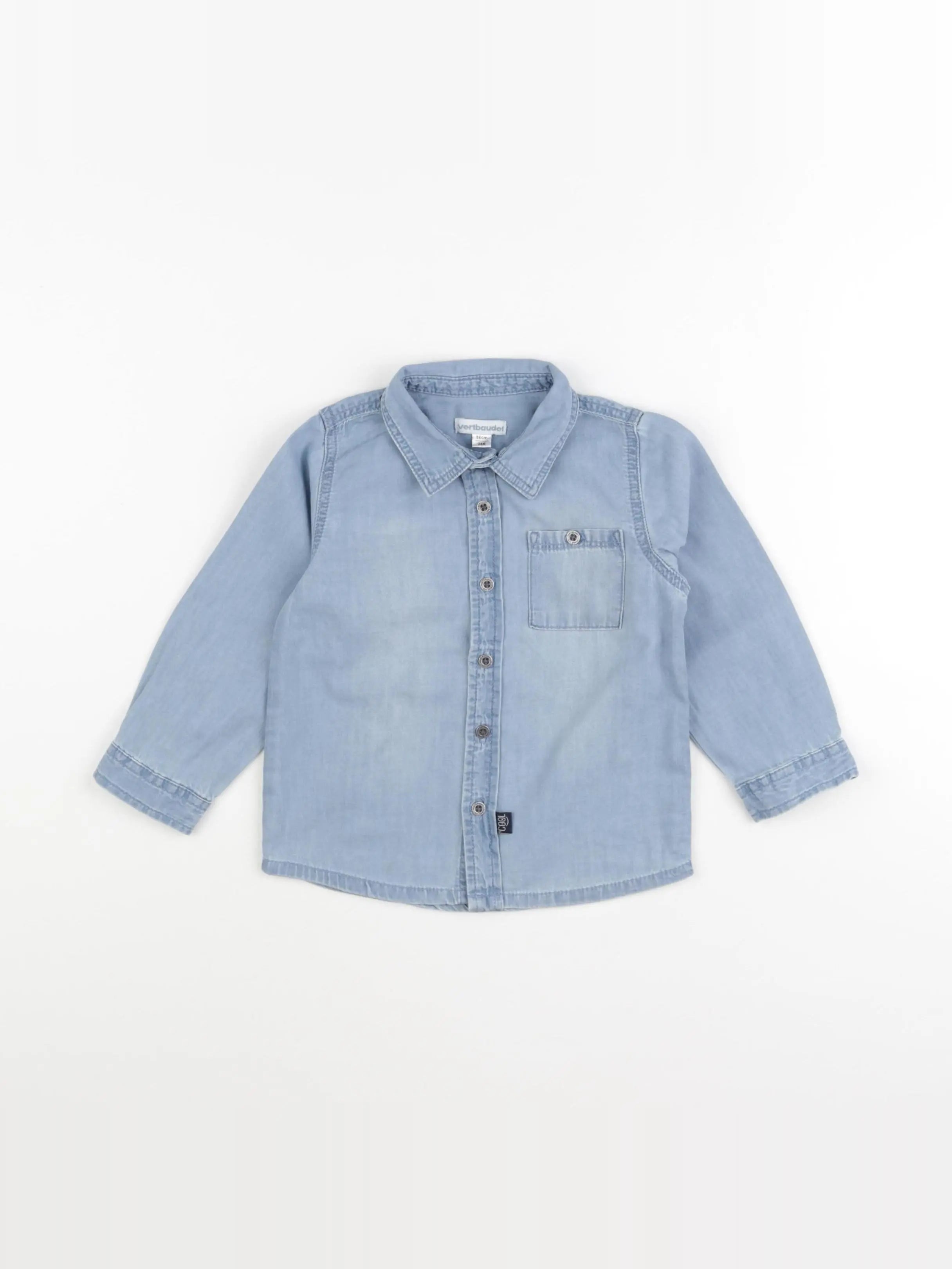 Vertbaudet - chemise bleu - 24 mois