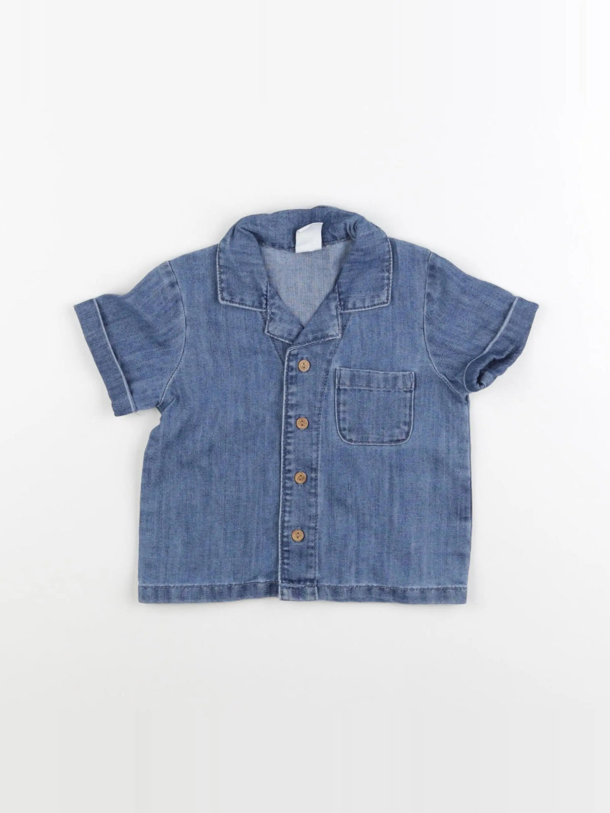 H&M - chemise bleu - 6/9 mois