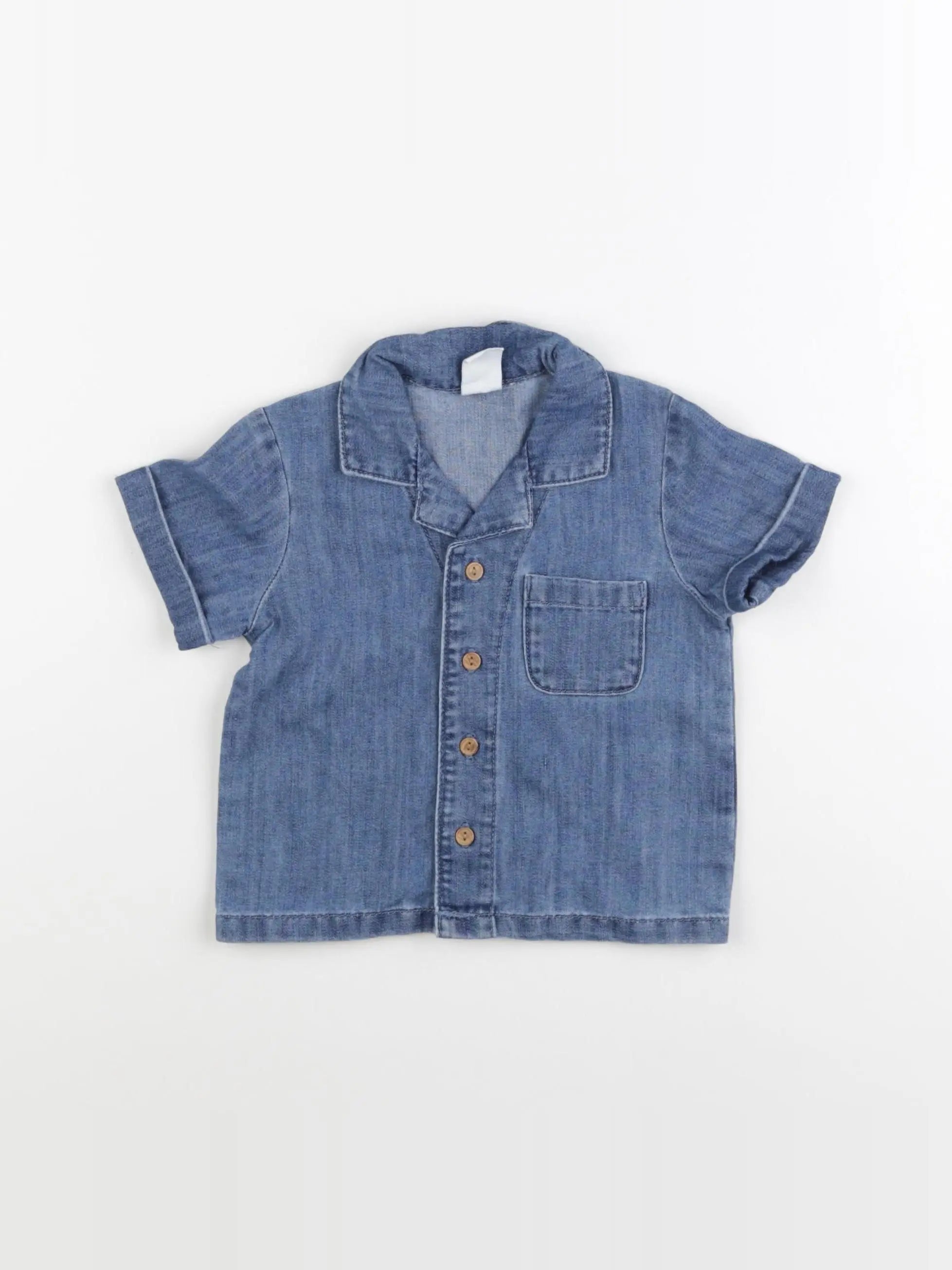 H&M - chemise bleu - 6/9 mois