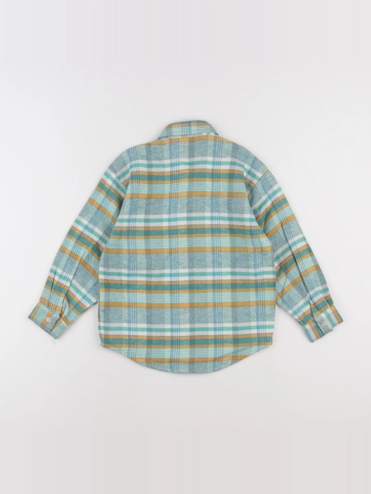 Vintage - chemise bleu, vert - 6 ans