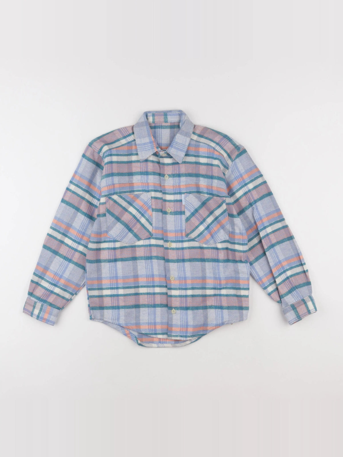 Vintage - chemise bleu, rose - 2 ans