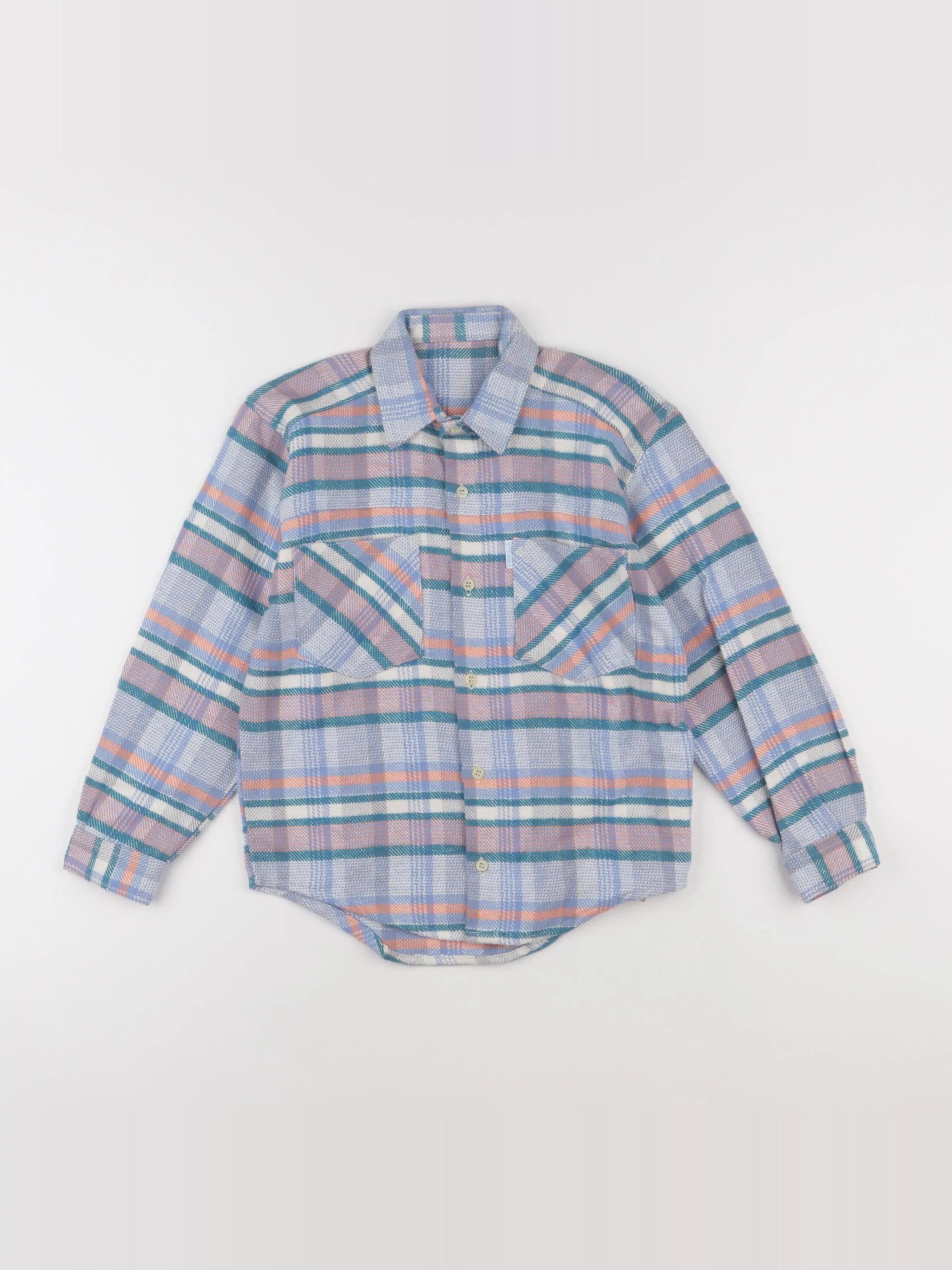 Vintage - chemise bleu, rose - 2 ans