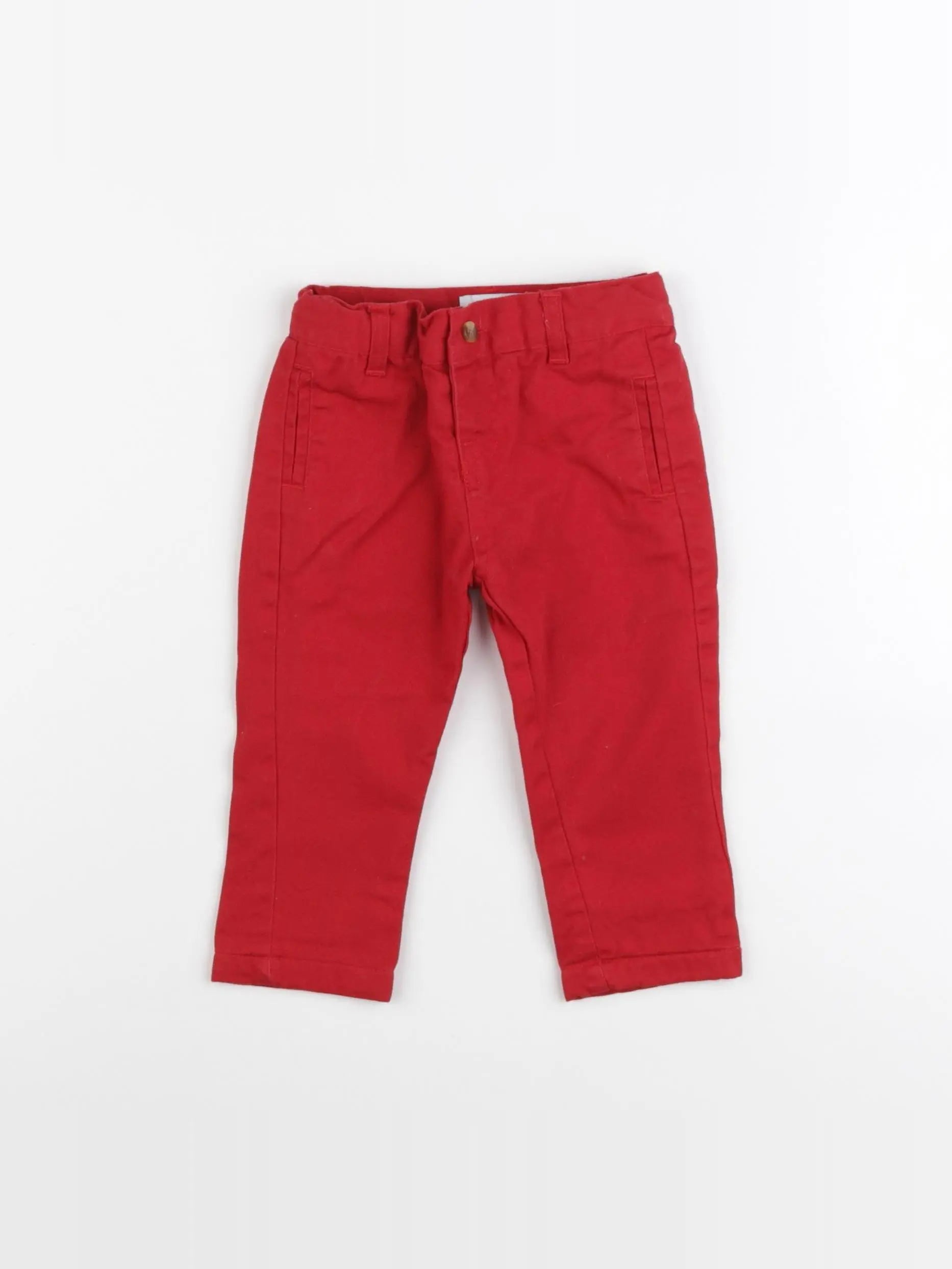 Vertbaudet - pantalon rouge - 6 mois