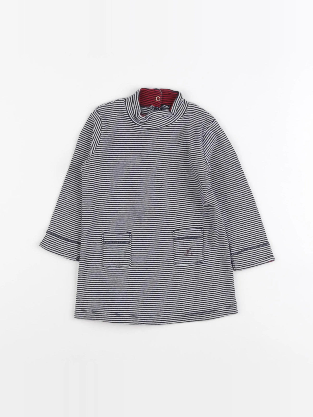 Petit Bateau - robe blanc, bleu - 6 mois