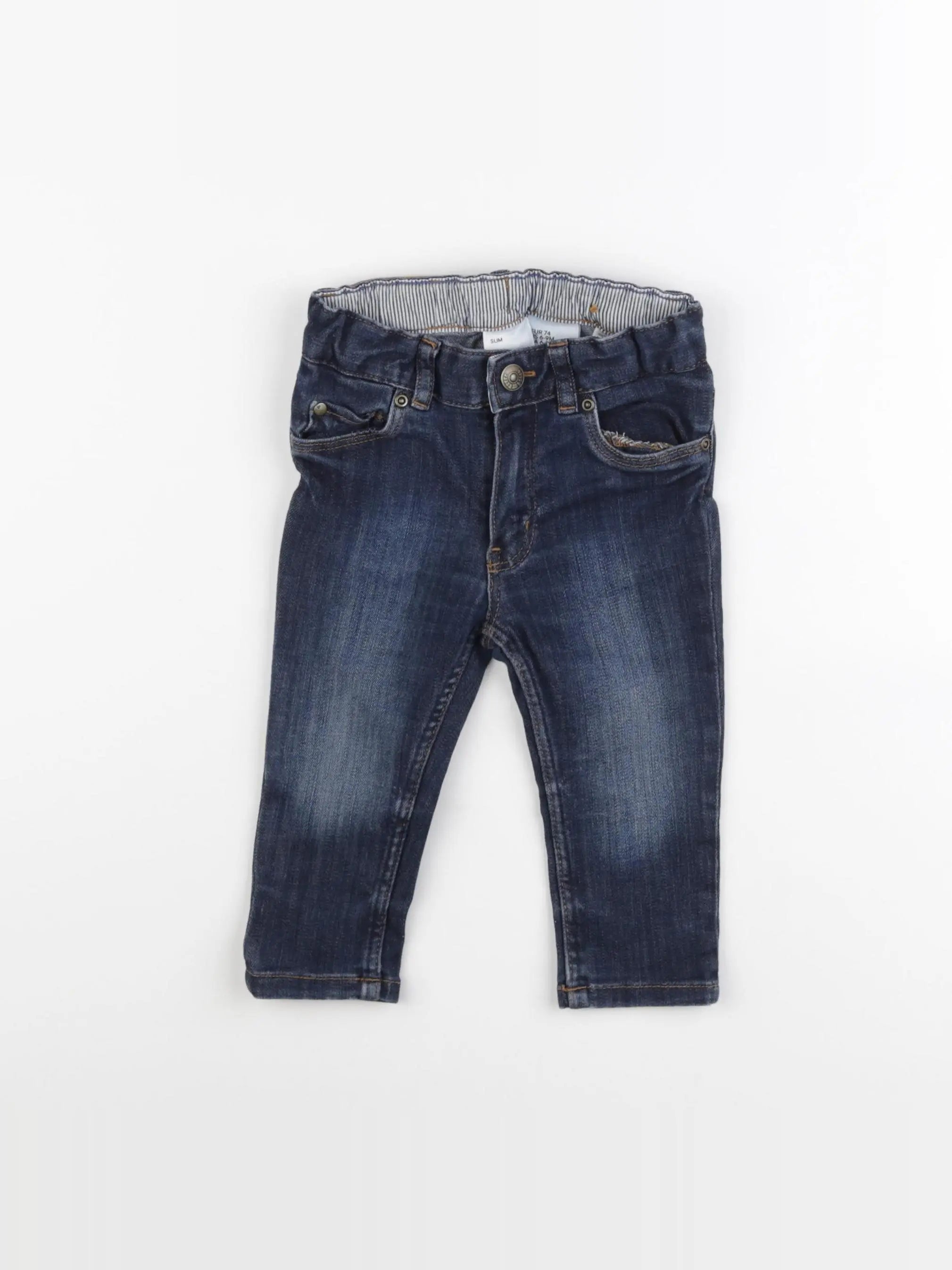 H&M - jean bleu - 6/9 mois