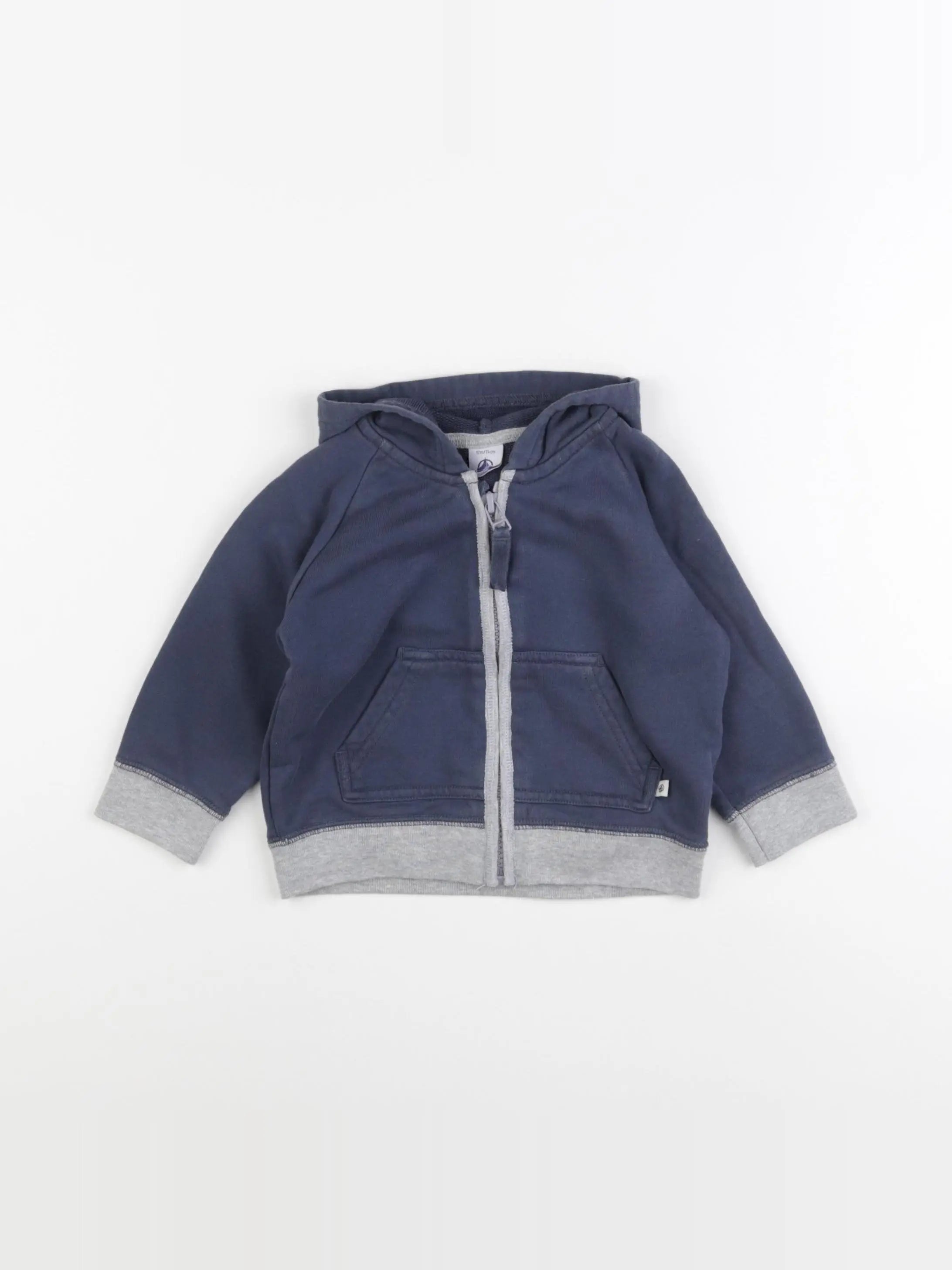 Petit Bateau - sweat bleu - 12 mois
