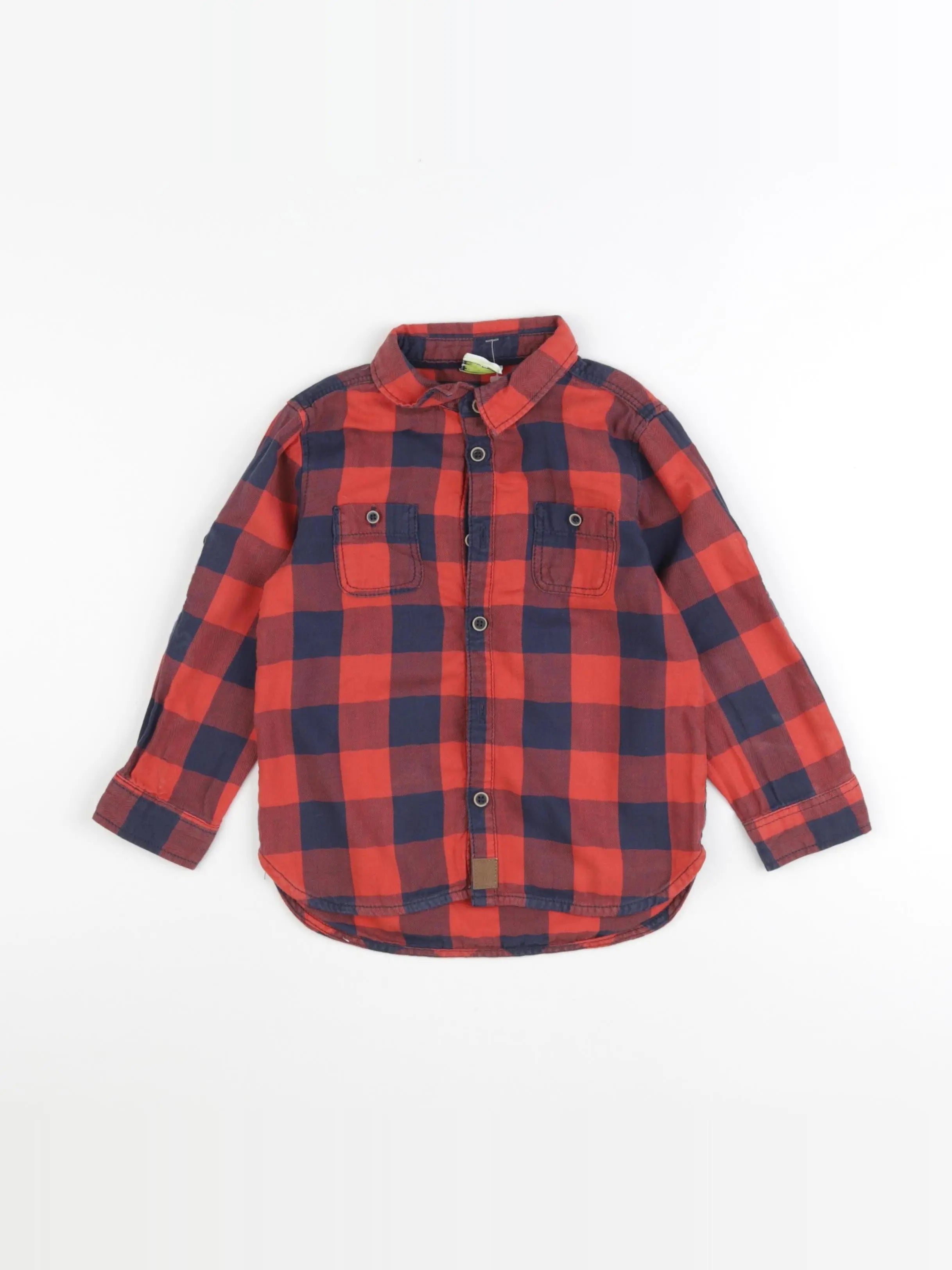 Tape à l'oeil - chemise bleu, rouge - 36 mois