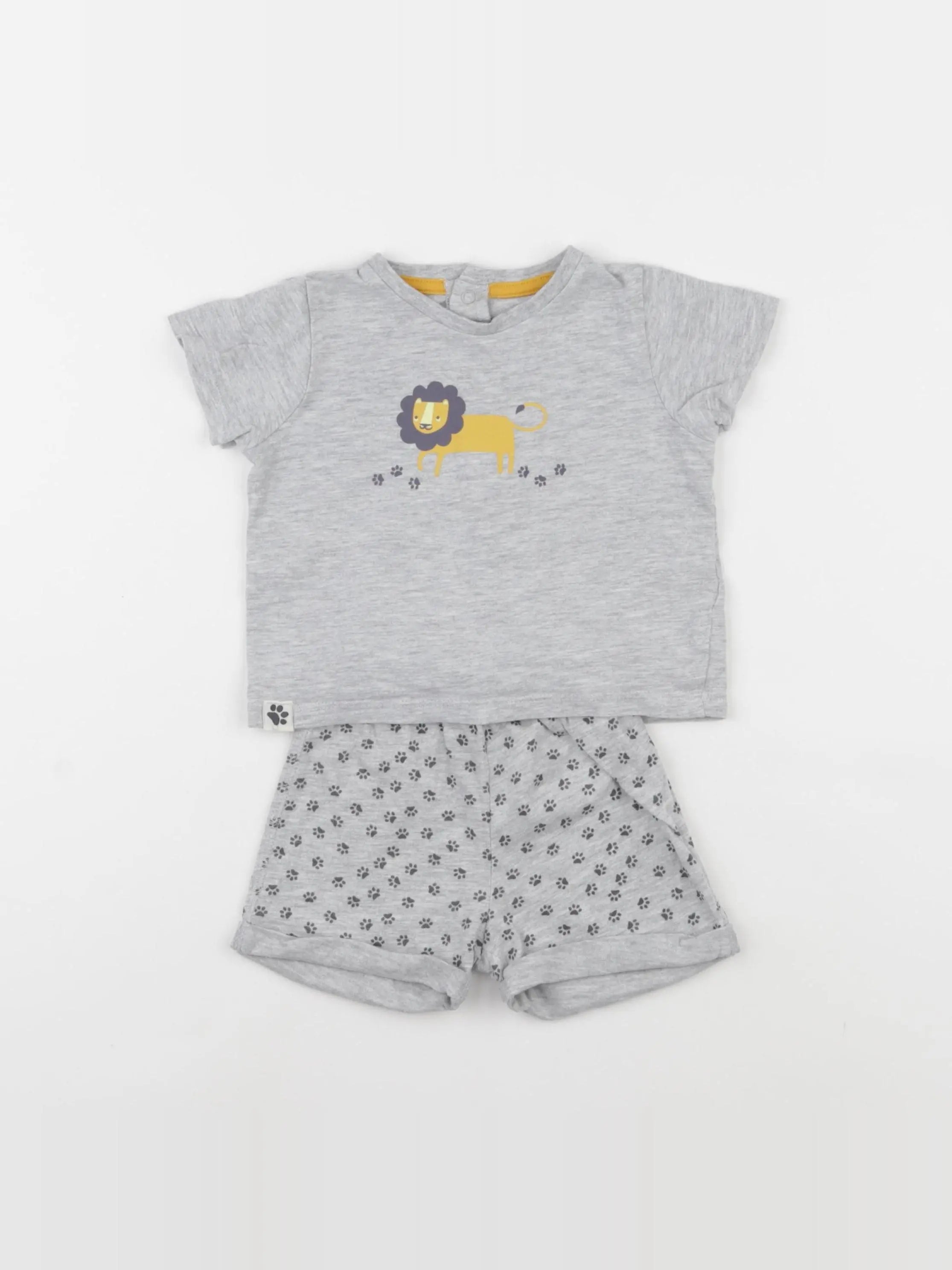 Vertbaudet - pyjama coton gris - 9 mois
