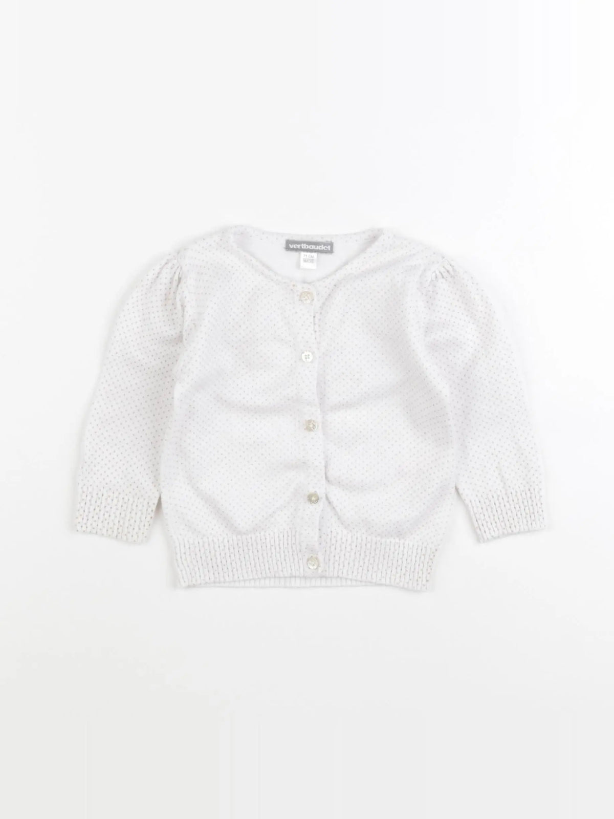 Vertbaudet - gilet blanc, jaune - 9 mois