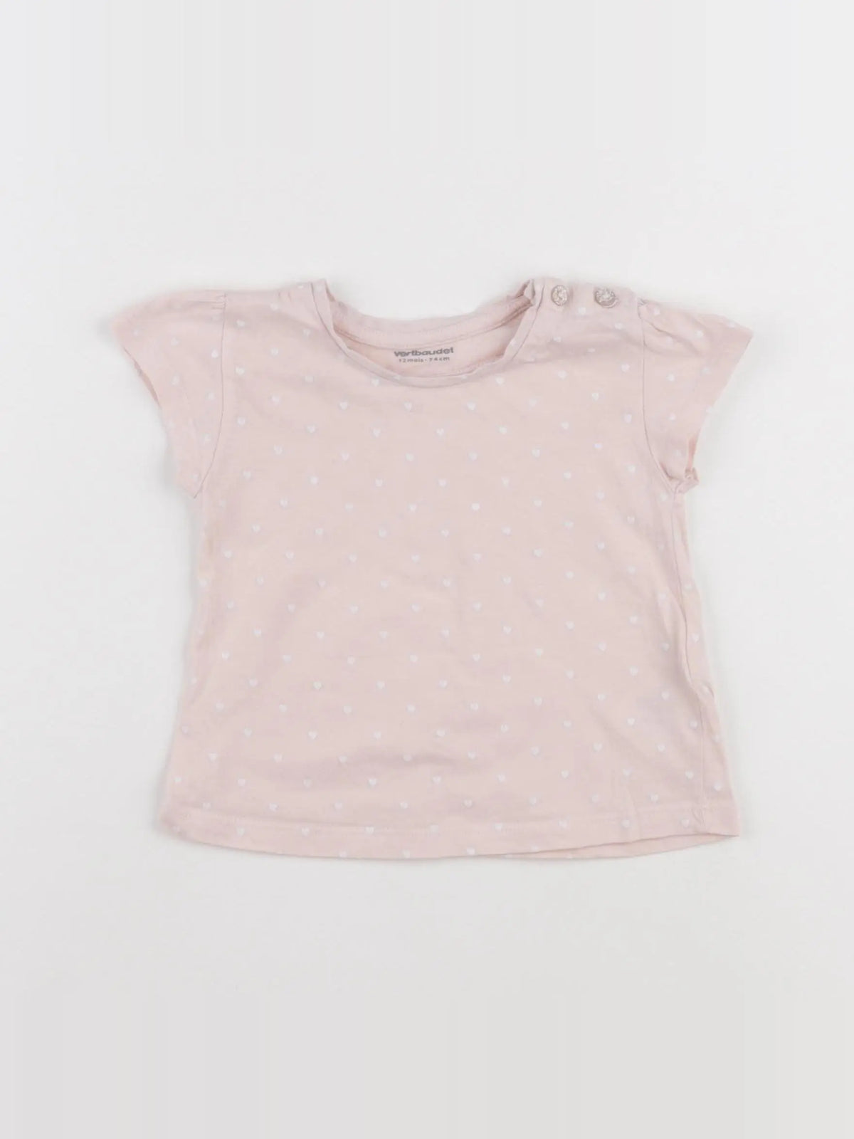 Vertbaudet - tee-shirt rose - 12 mois