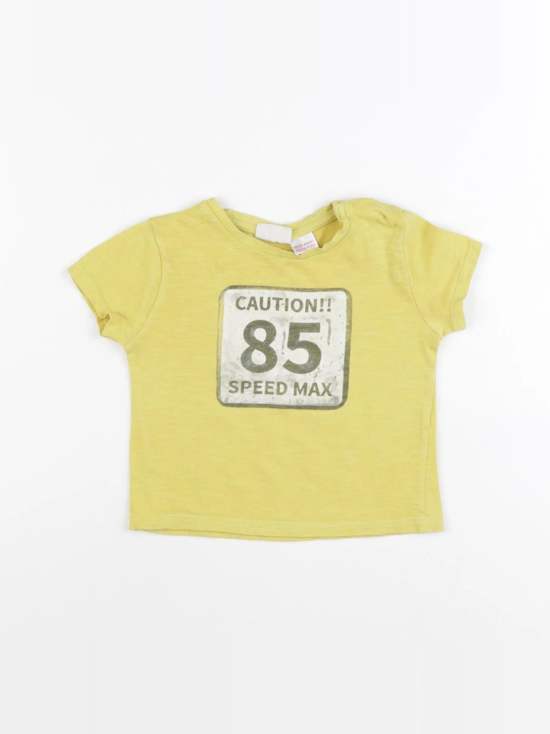 Zara - tee-shirt jaune - 6/9 mois