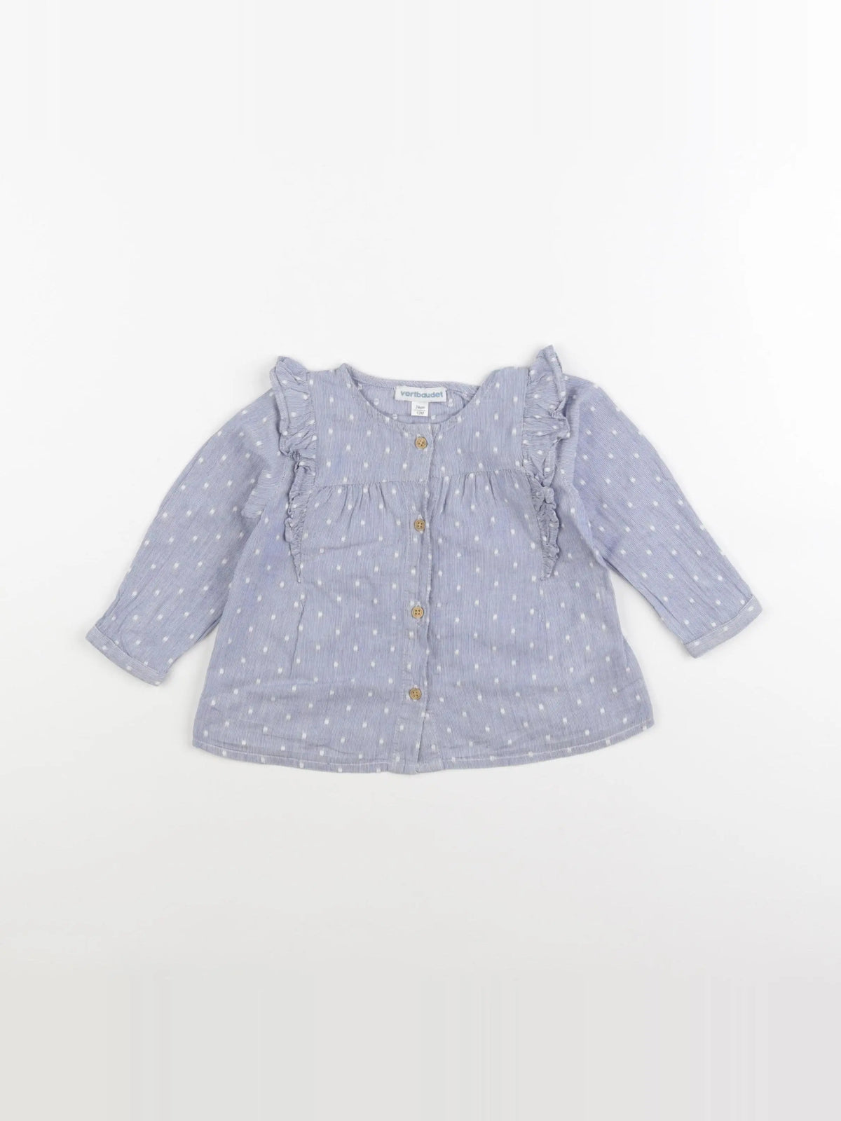 Vertbaudet - blouse bleu - 12 mois