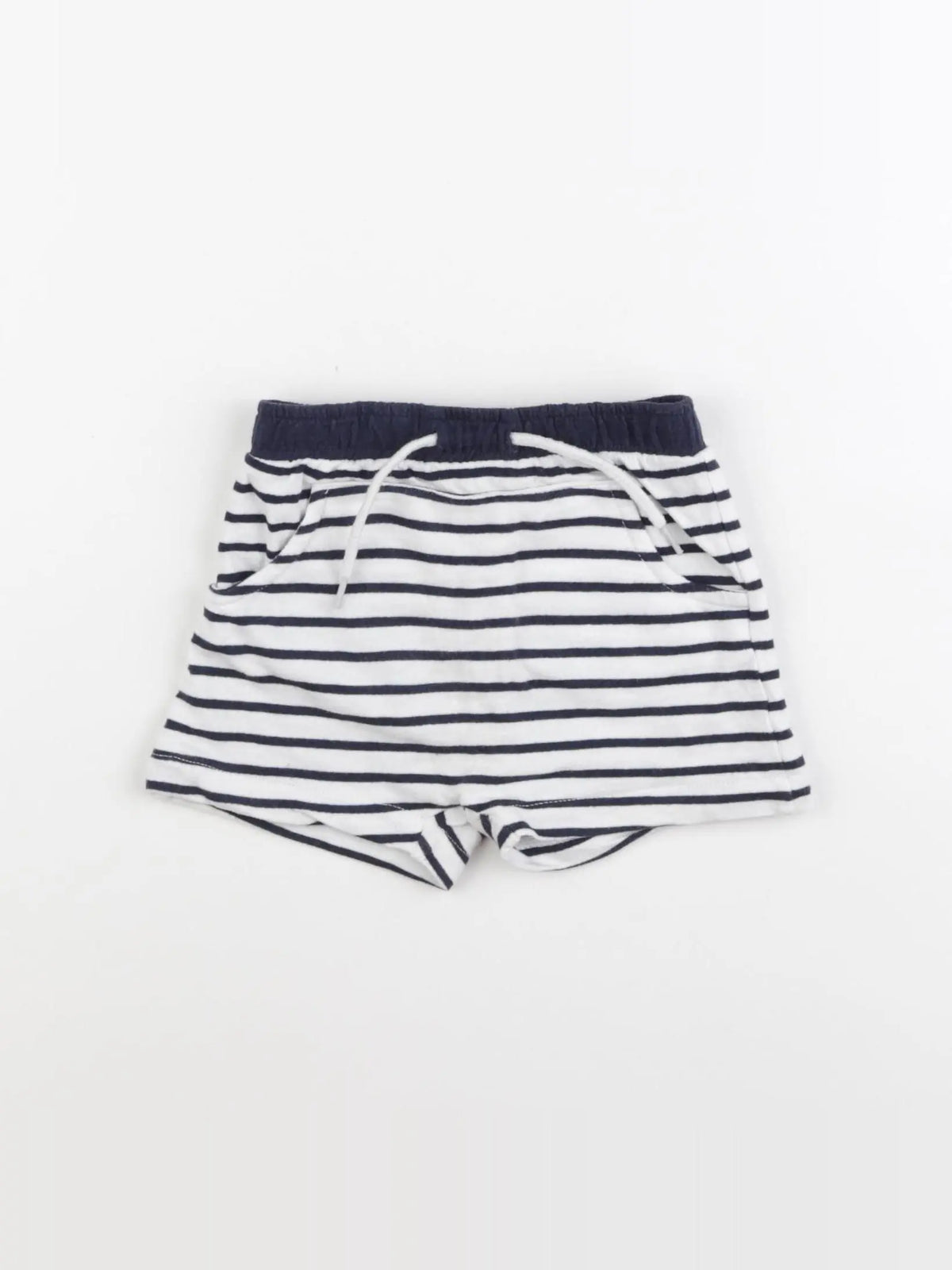 Vertbaudet - short blanc, bleu - 12 mois