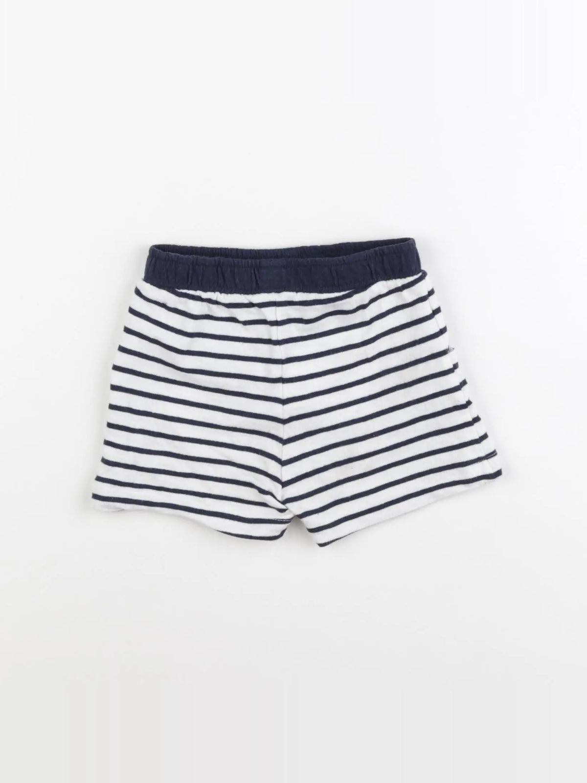 Vertbaudet - short blanc, bleu - 12 mois