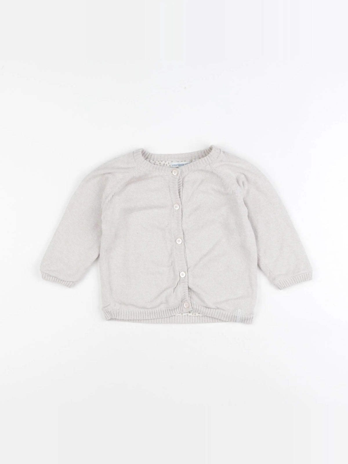 Vertbaudet - gilet beige - 12 mois