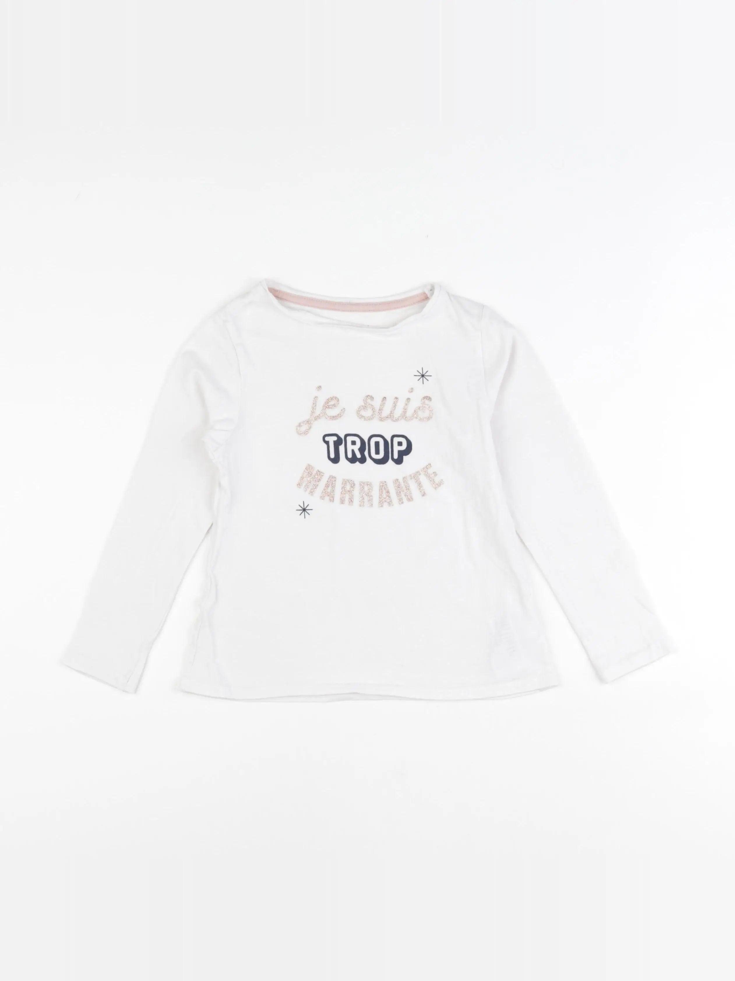 Vertbaudet - tee-shirt blanc - 6 ans