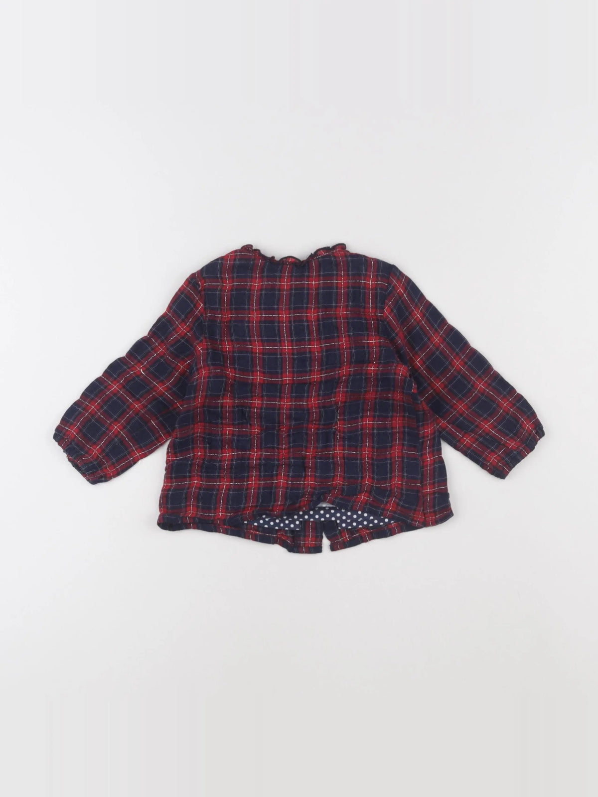 IKKS - blouse bleu, rouge, argent - 12 mois