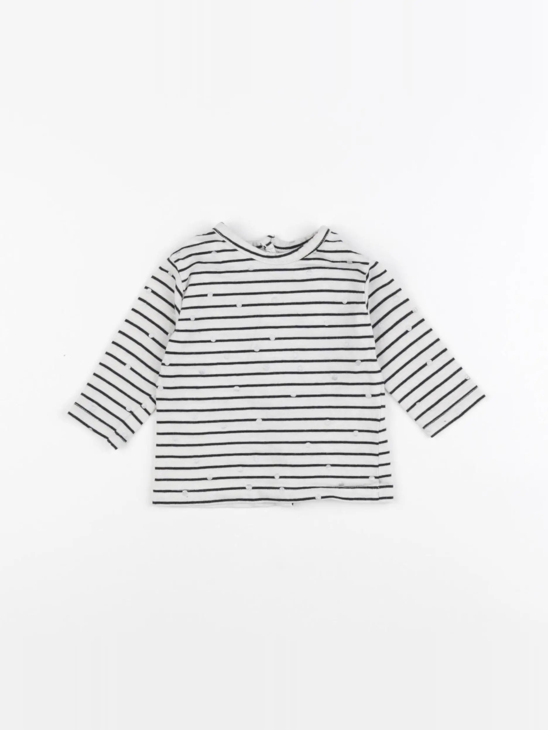 Vertbaudet - tee-shirt bleu, argent - 3 mois