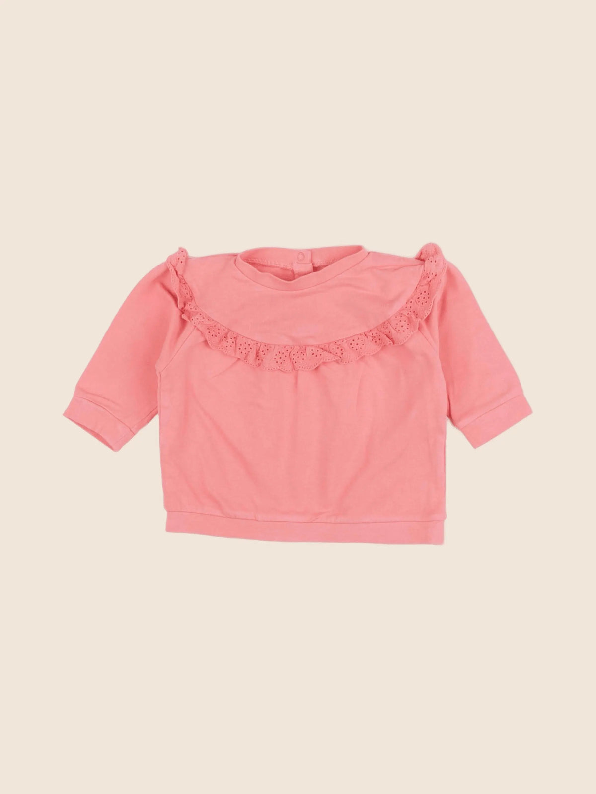 Vertbaudet - sweat rose - 9 mois