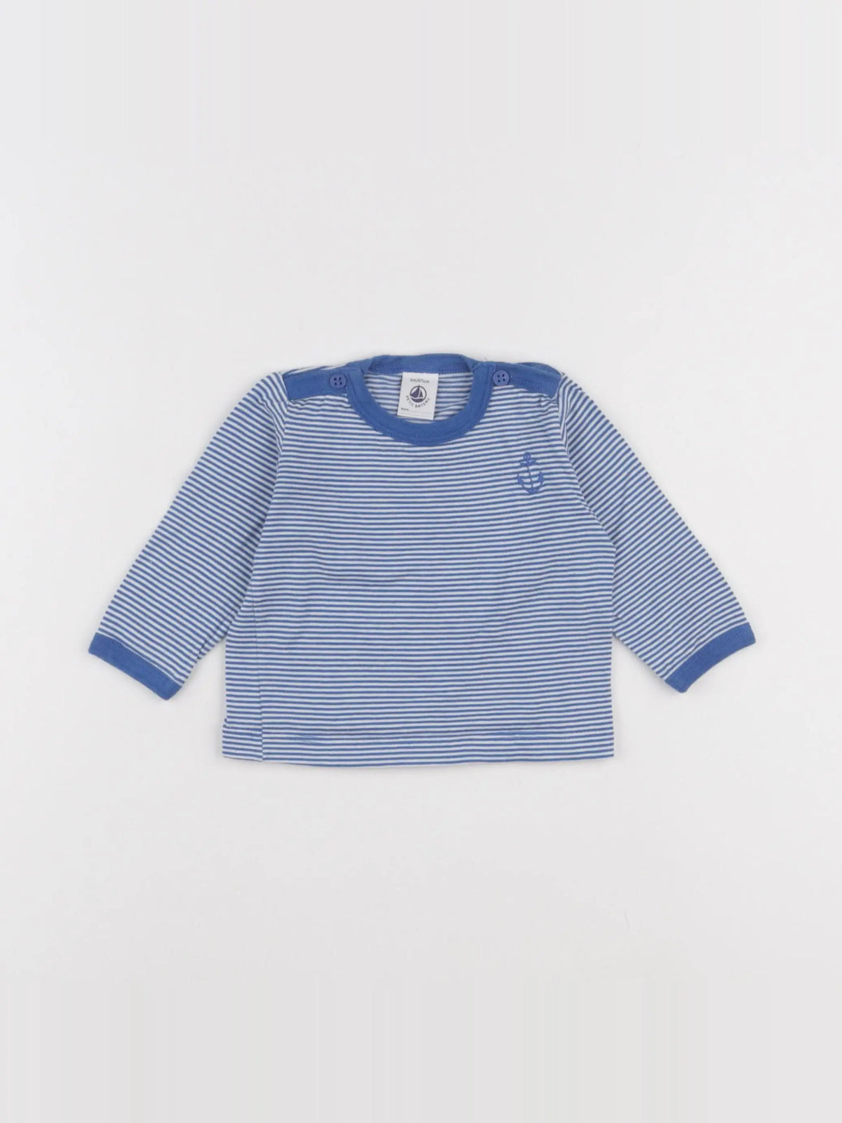 Petit Bateau - maillot de corps bleu - 6 mois
