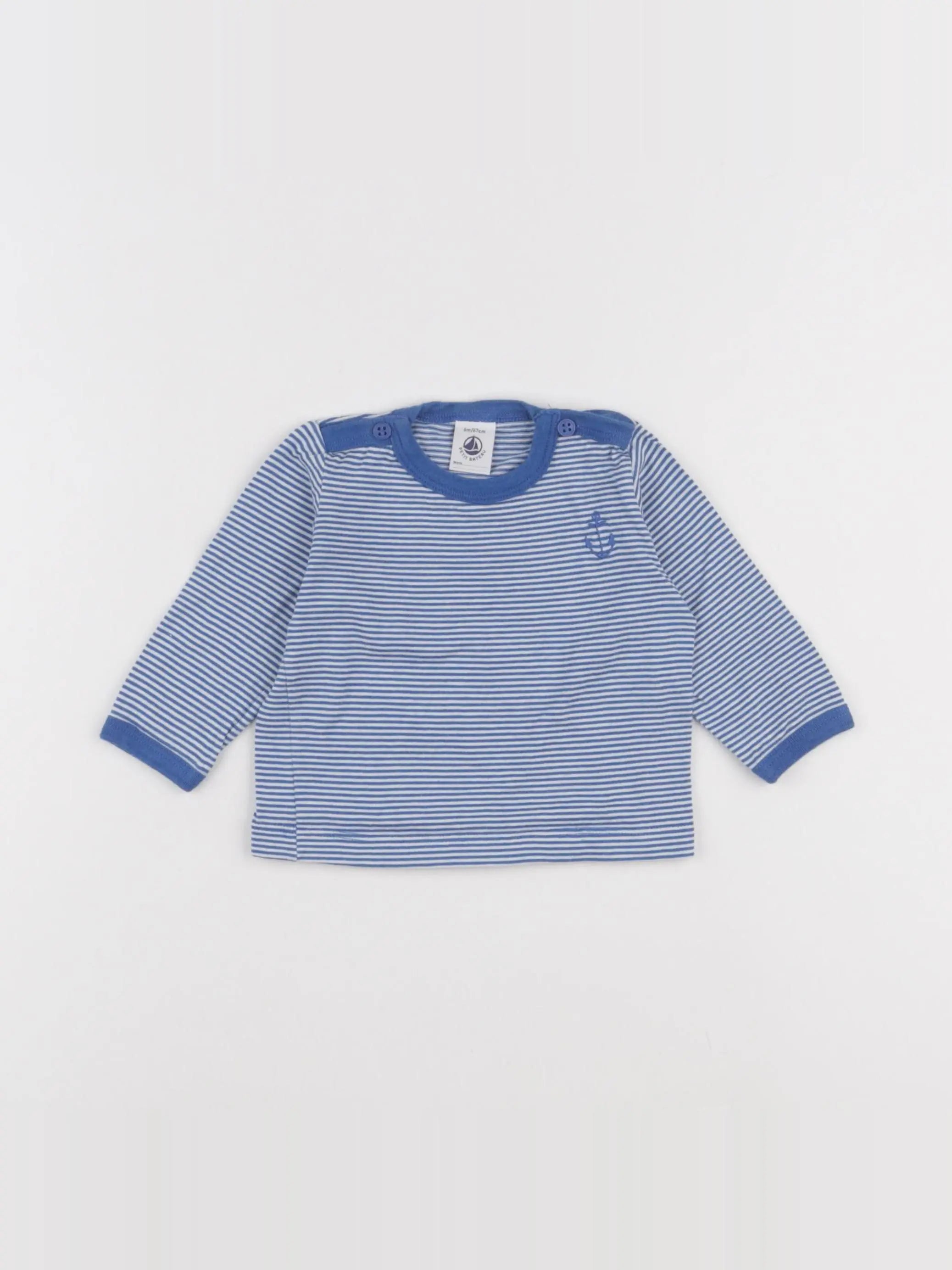 Petit Bateau - maillot de corps bleu - 6 mois